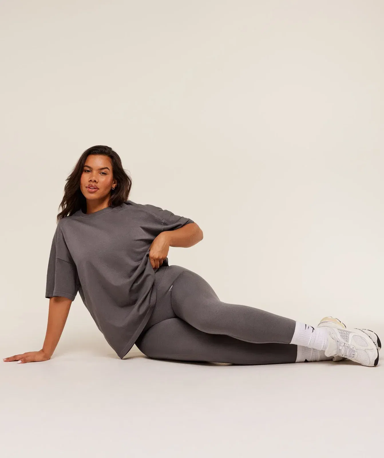 Gymshark Pump Cover Structured Fleece Top - GS Cool Brown/WASH