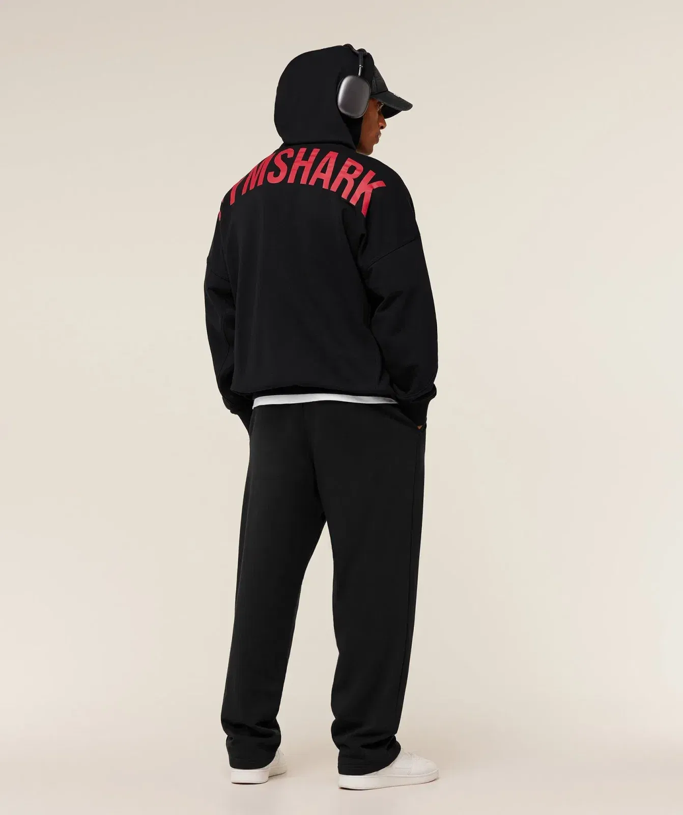 Gymshark Power Zip Up Hoodie - Black/Conditioning Red
