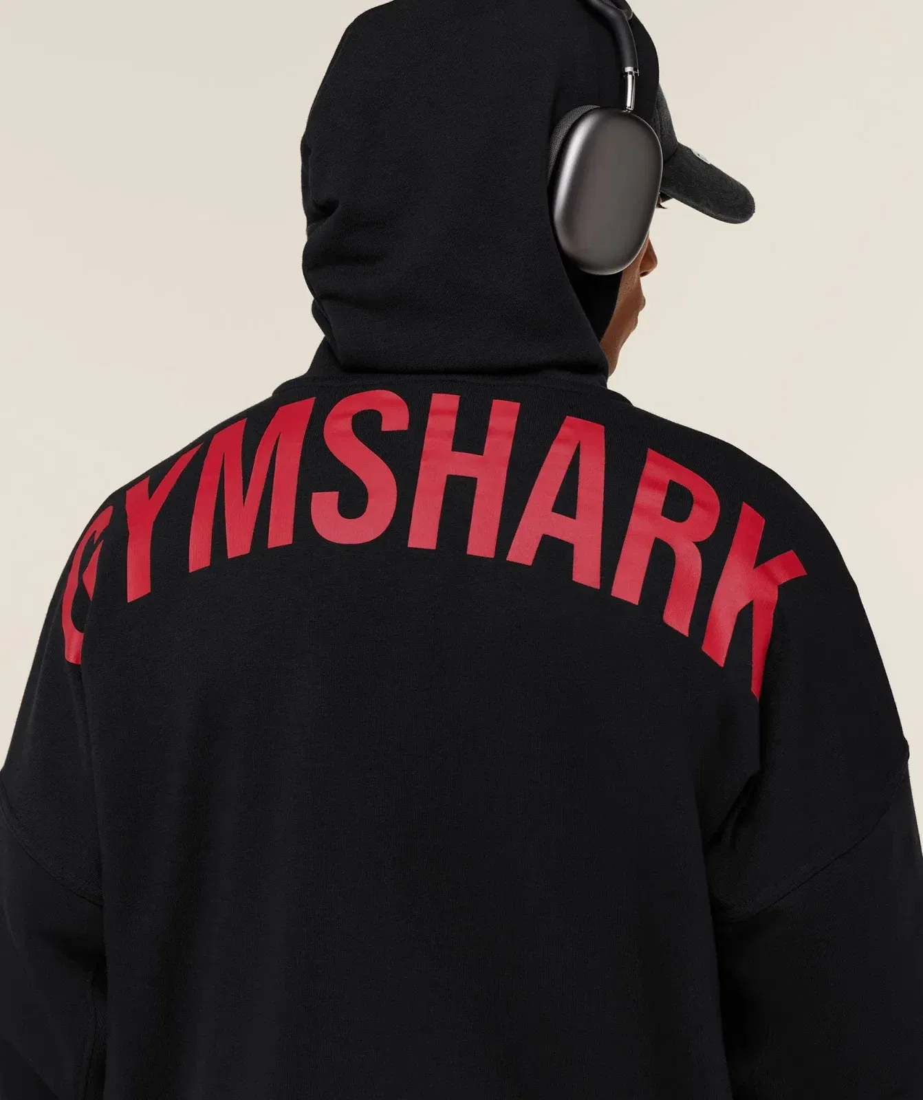 Gymshark Power Zip Up Hoodie - Black/Conditioning Red