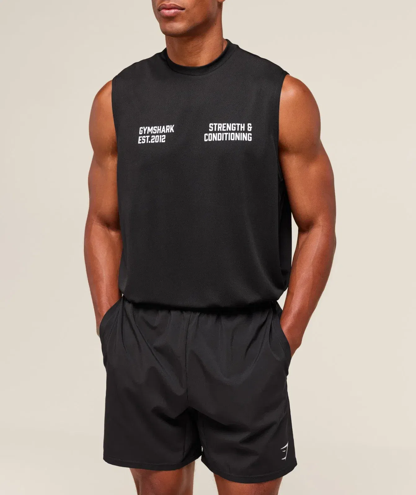 Gymshark S&C Graphic Cut Off Tank - Black