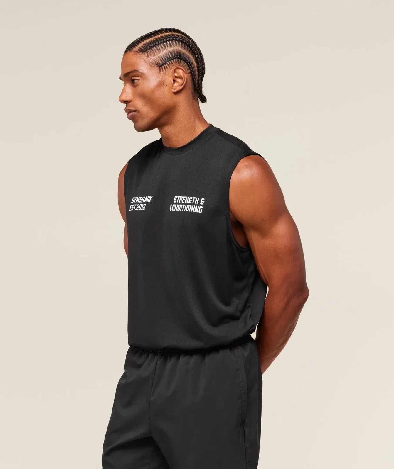 Gymshark S&C Graphic Cut Off Tank - Black