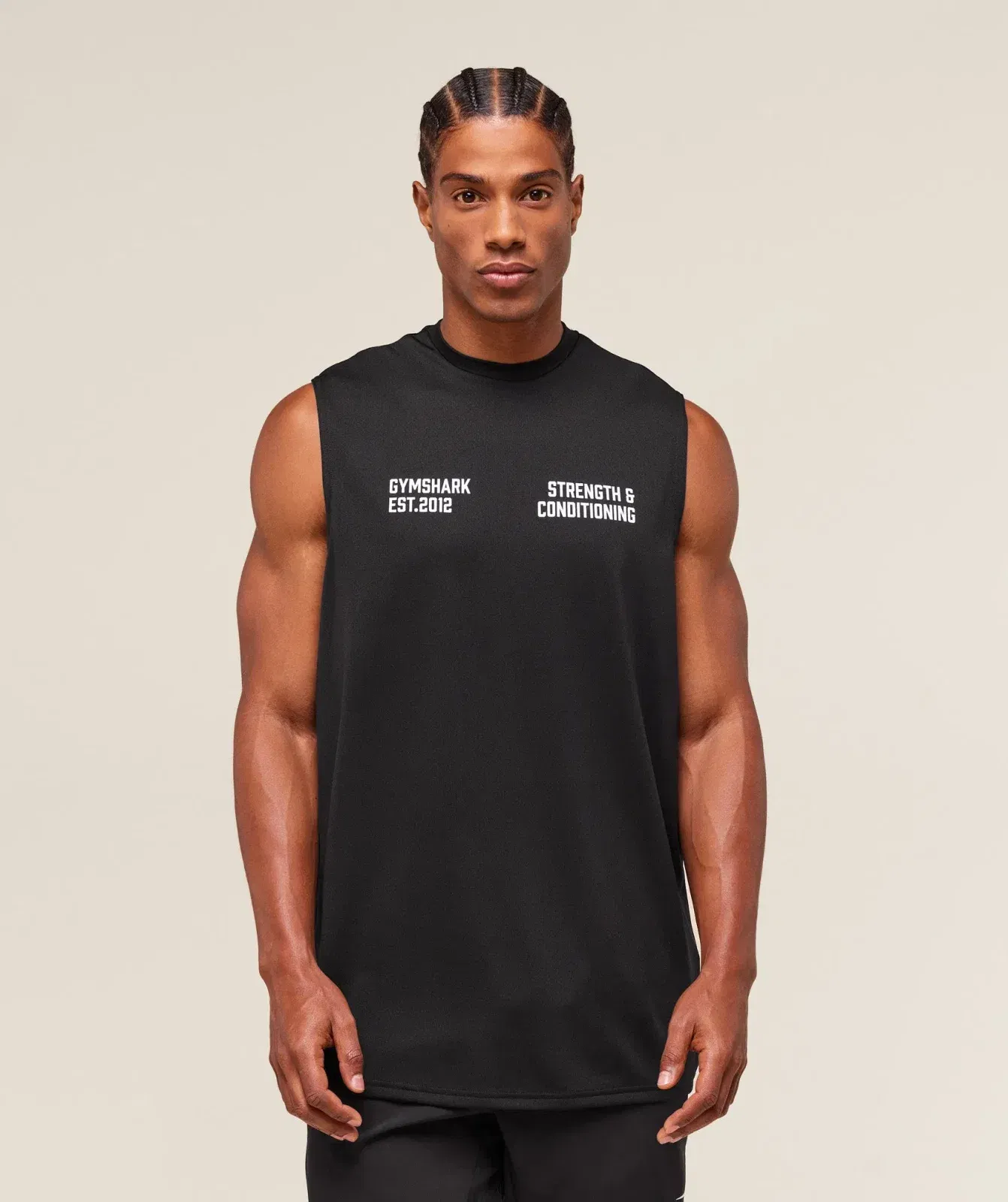 Gymshark S&C Graphic Cut Off Tank - Black