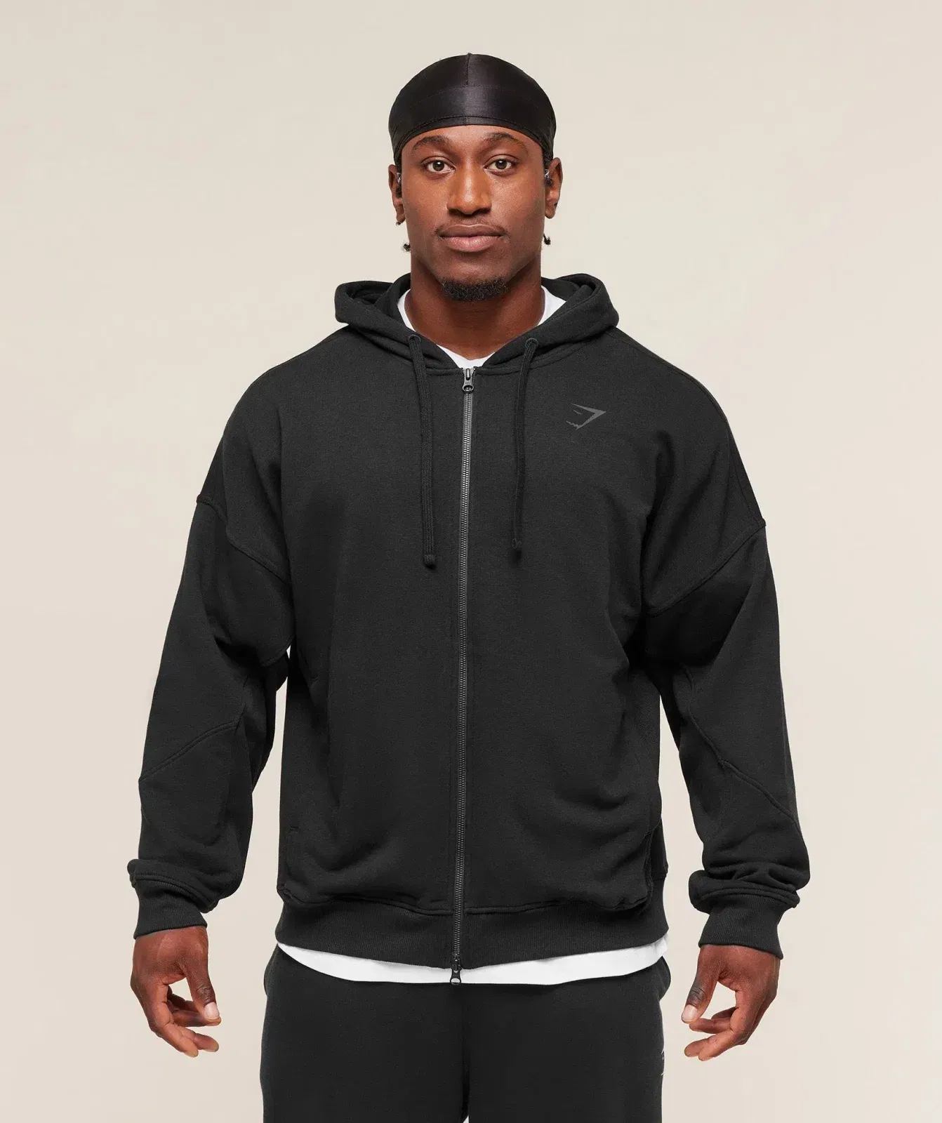 Gymshark Power Zip Up Hoodie - Black/Asphalt Grey