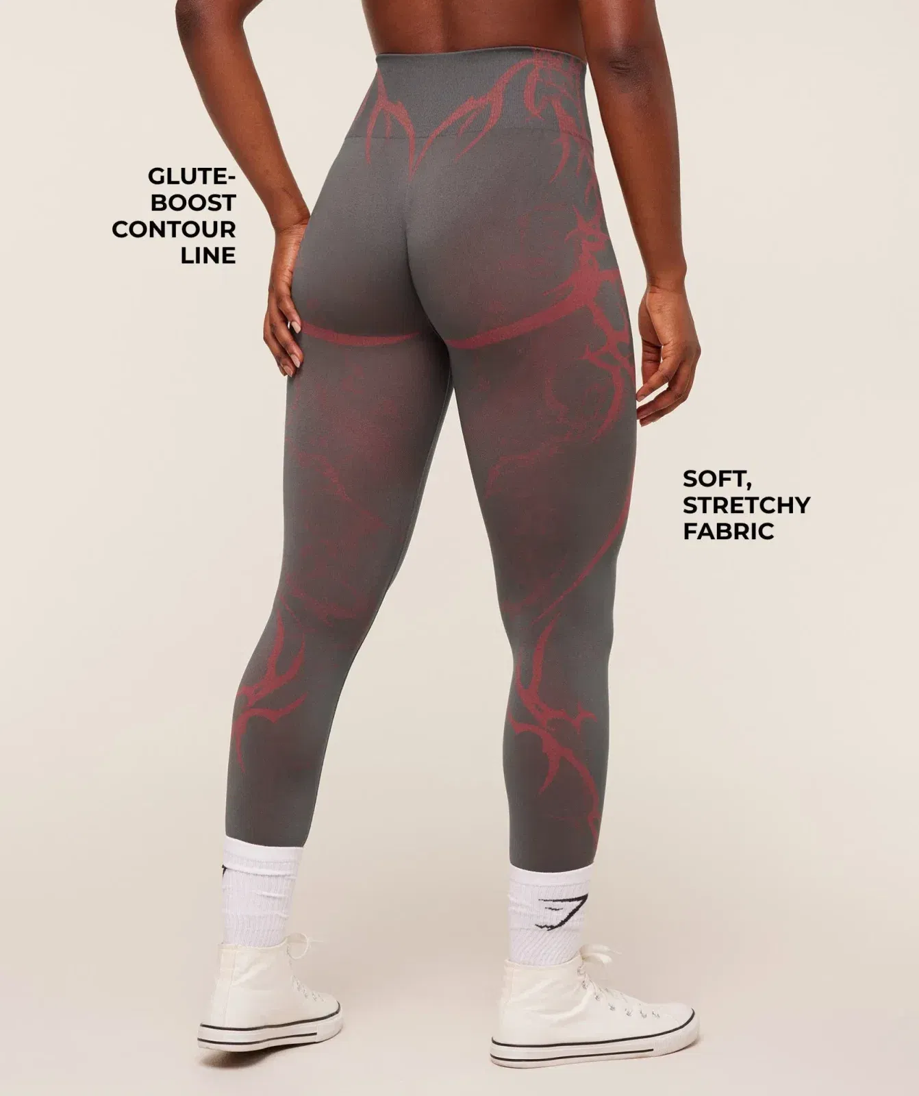 Gymshark Storm Seamless Leggings - GS Dark Grey/GS Zesty Red
