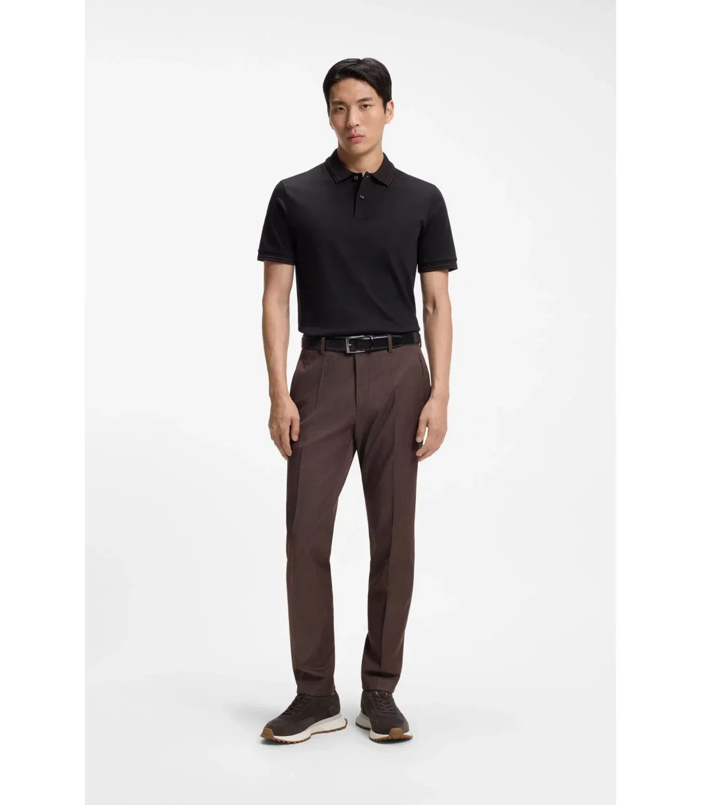 Boss Suede Sneakers With Perforations Dark Brown Dark Brown