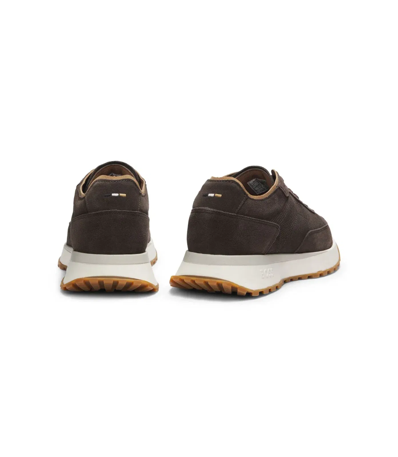 Boss Suede Sneakers With Perforations Dark Brown Dark Brown