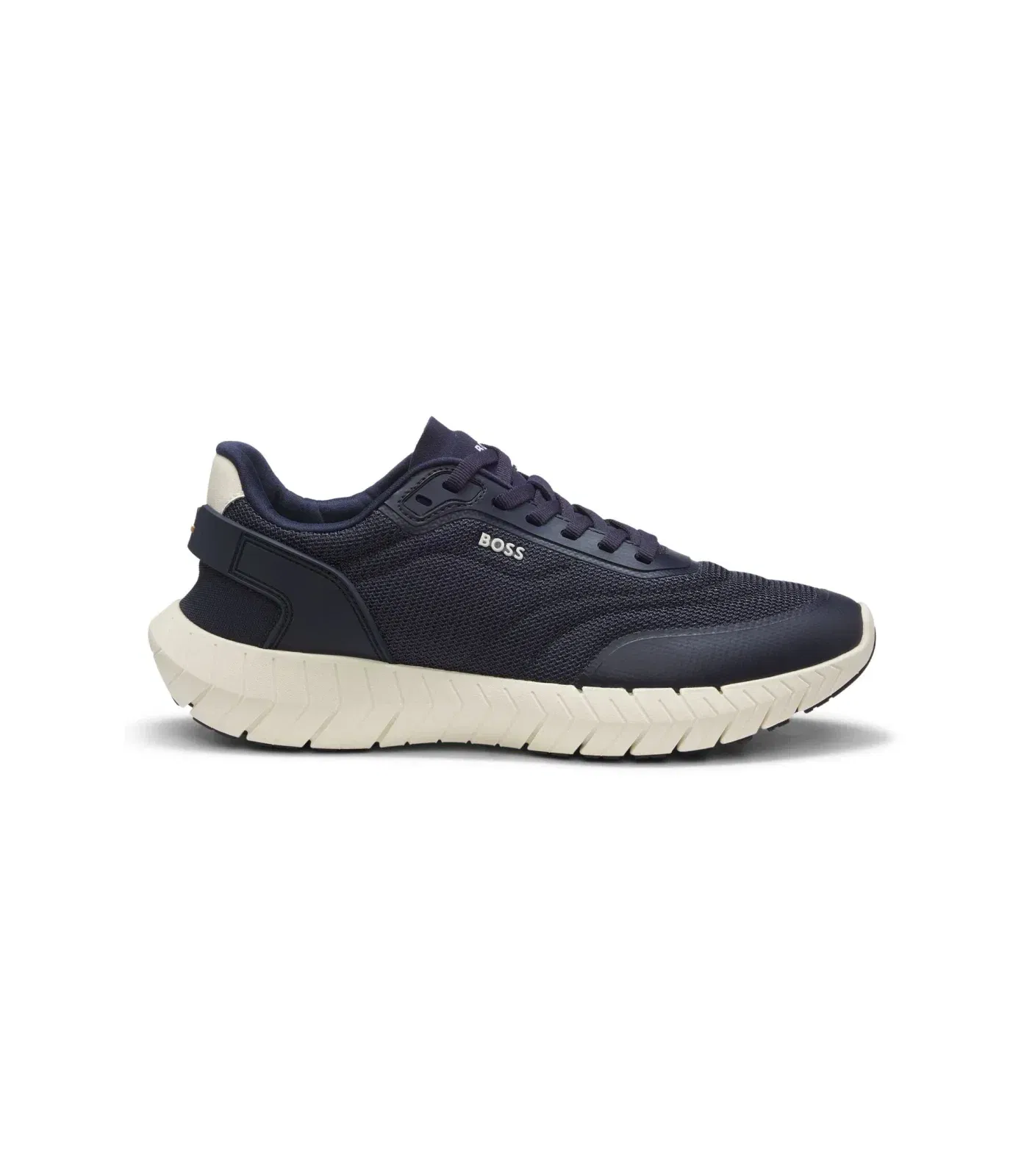 Boss Running Sneakers With Leather Trims Dark Blue Dark Blue