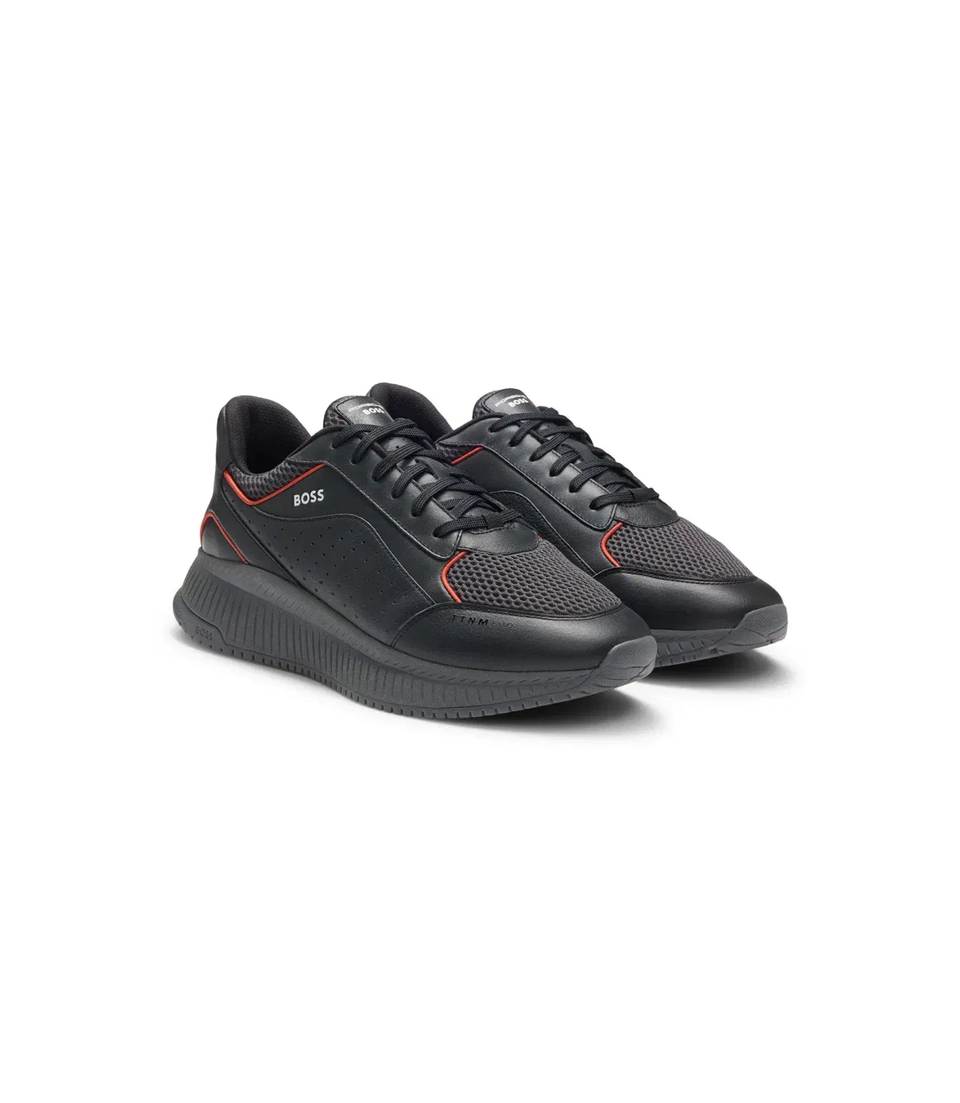 Boss Porsche X Boss Trainers With Mesh And Leather Dark Grey Dark Grey