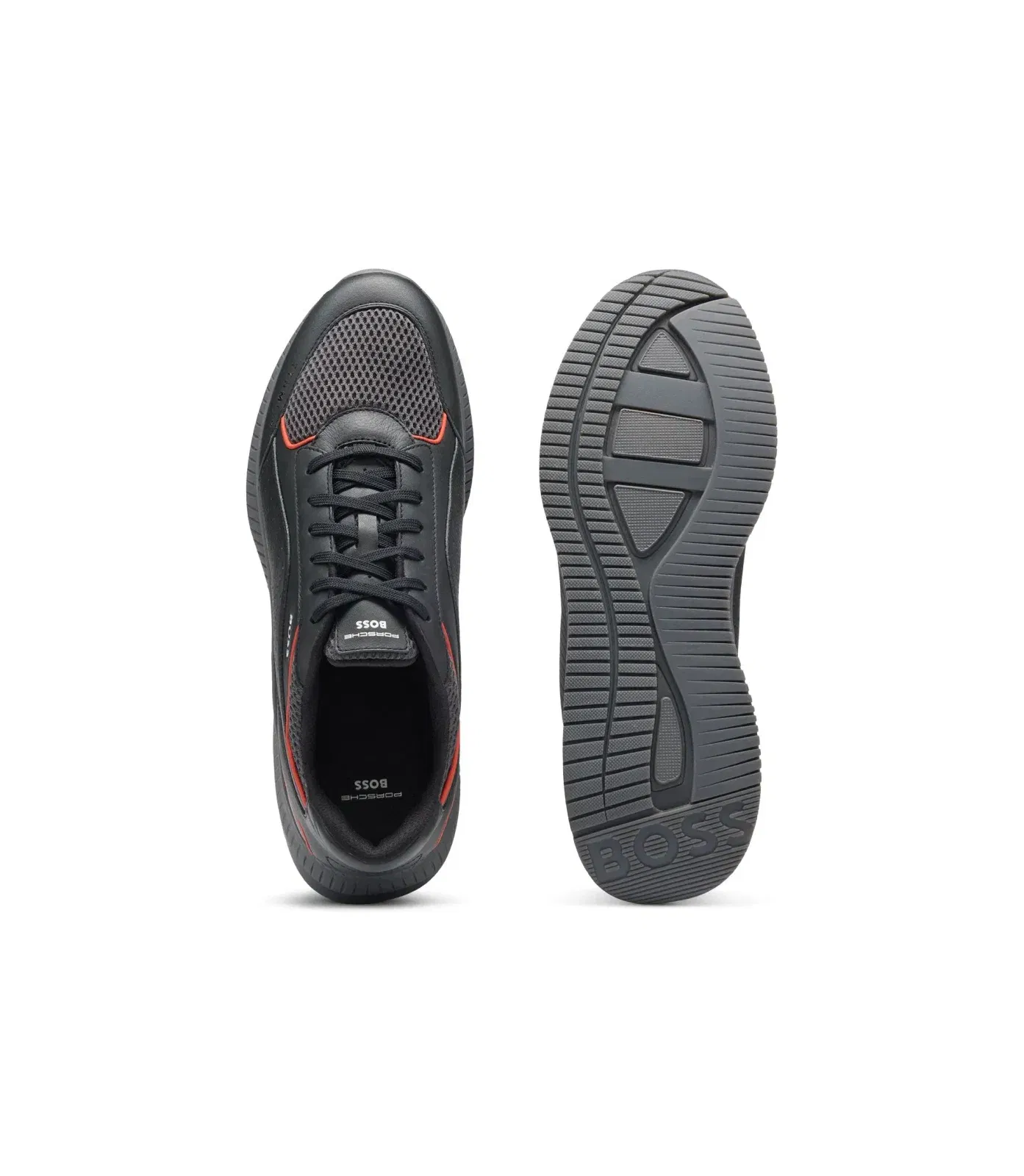 Boss Porsche X Boss Trainers With Mesh And Leather Dark Grey Dark Grey