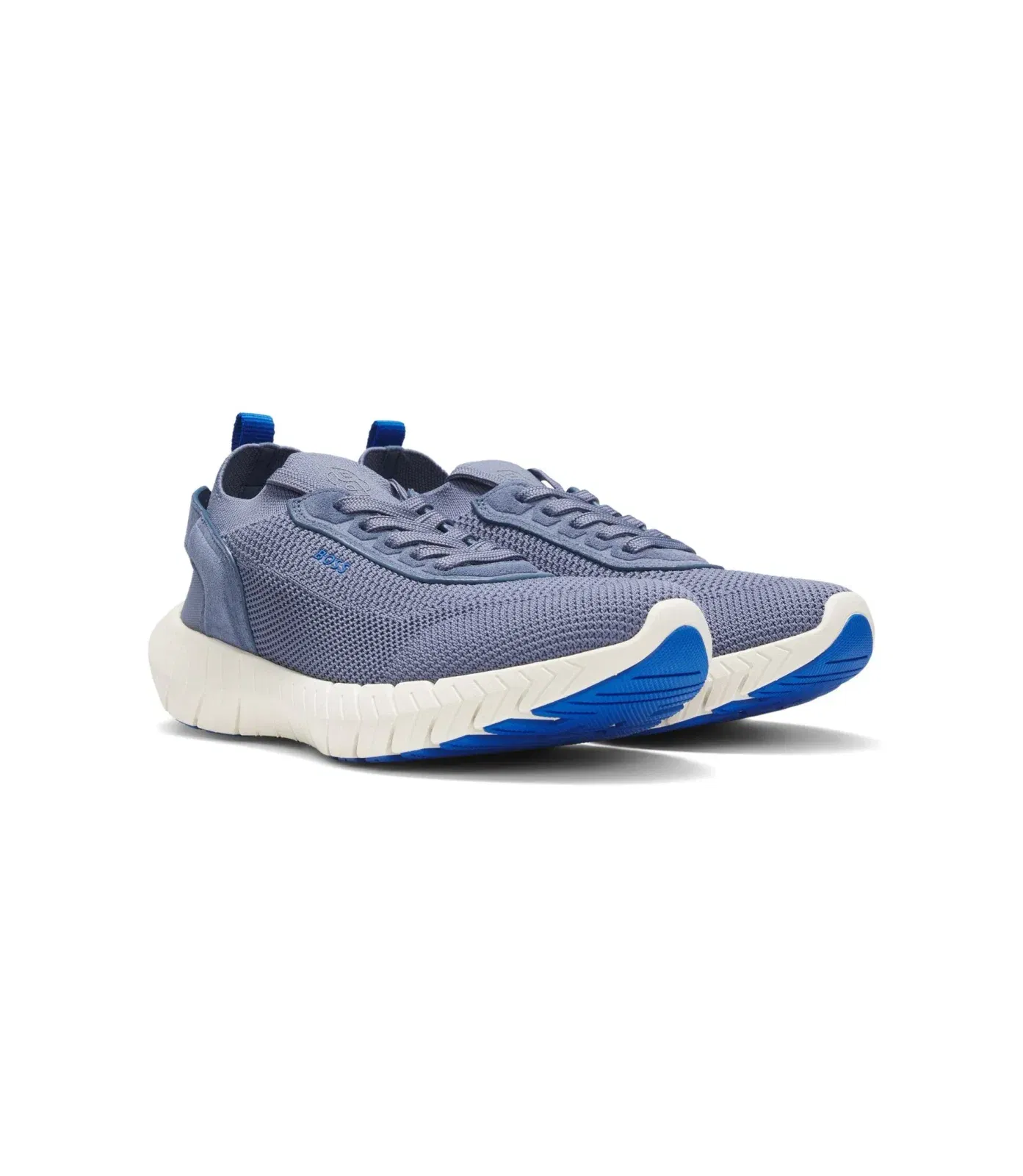 Boss Motion Sneakers With Knitted Uppers And Leather Trims Light Grey Light Grey