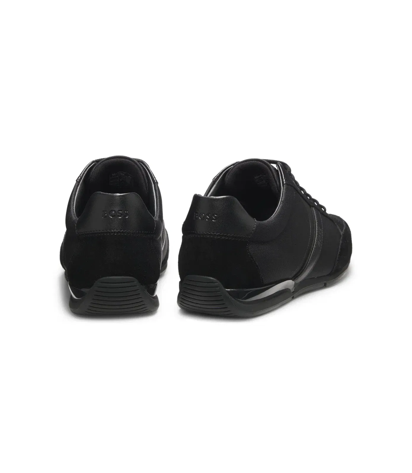 Boss Mixed Material Sneakers With Suede And Faux Leather Black Black