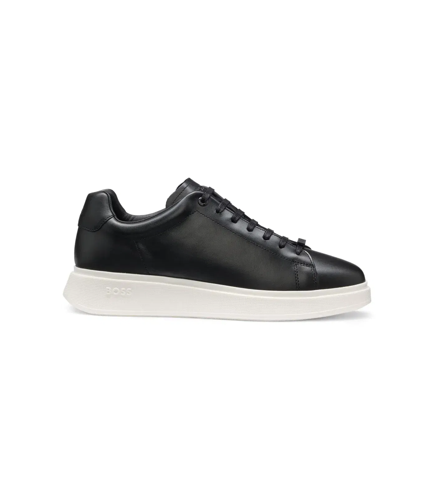 Boss Leather Sneakers With Rubber Outsole Black Black
