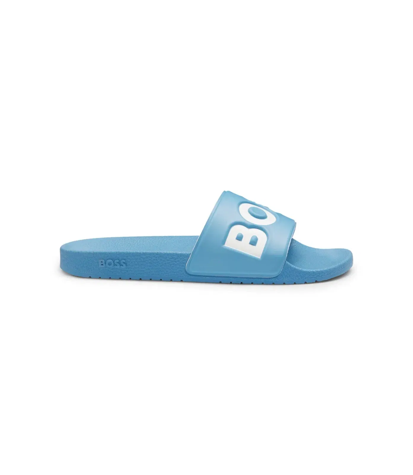 Boss Italian Made Slides With Large Logo Detail Turquoise Turquoise