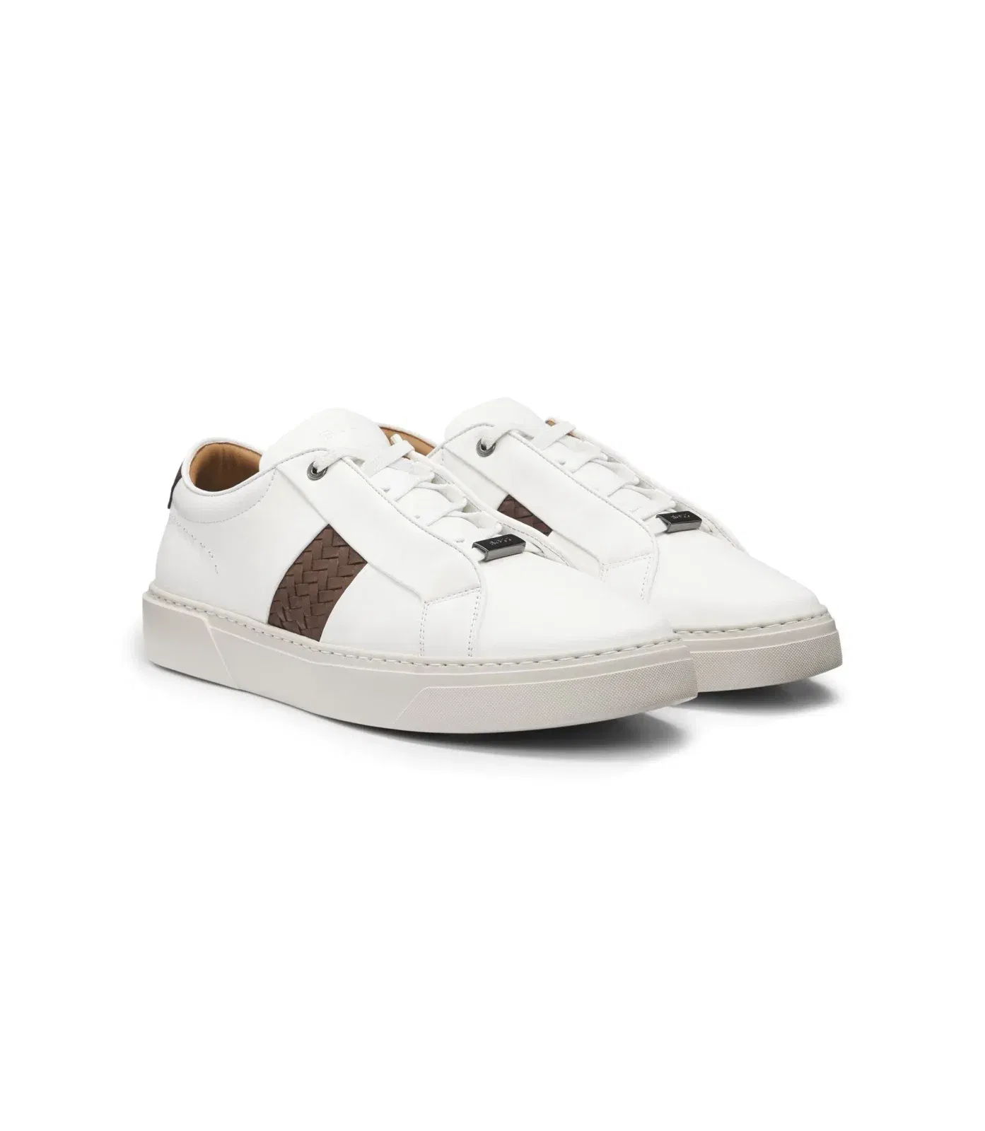 Boss Gary Trainers With Woven Details White White