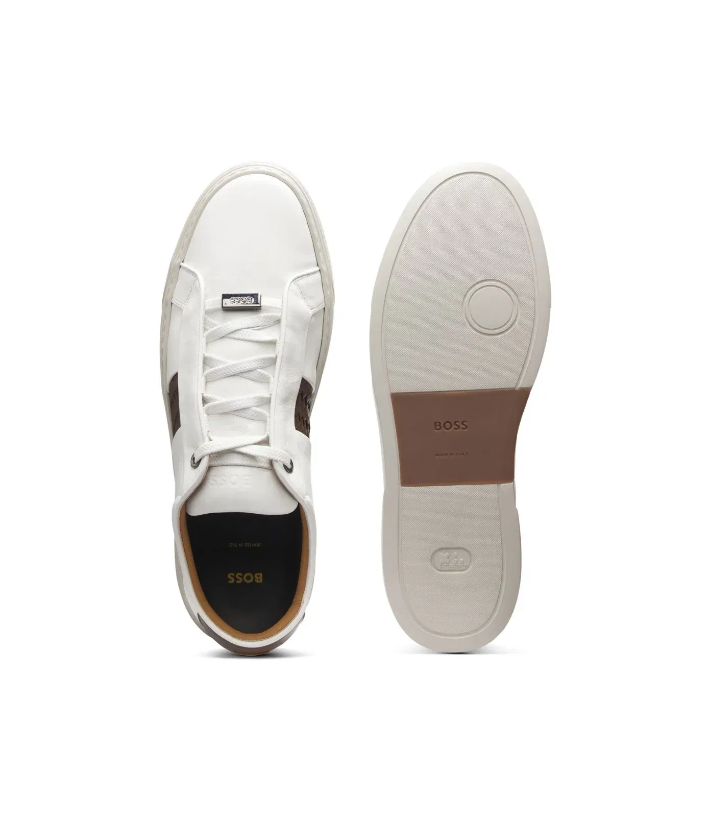 Boss Gary Trainers With Woven Details White White