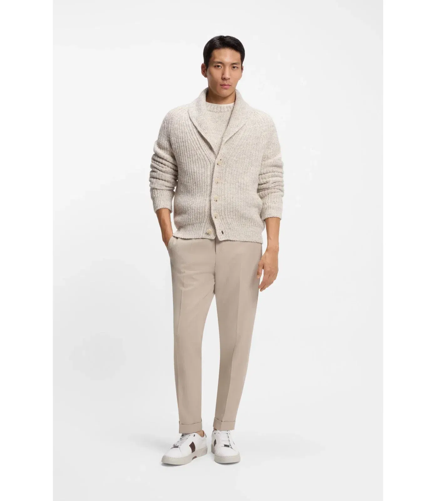 Boss Gary Trainers With Woven Details White White