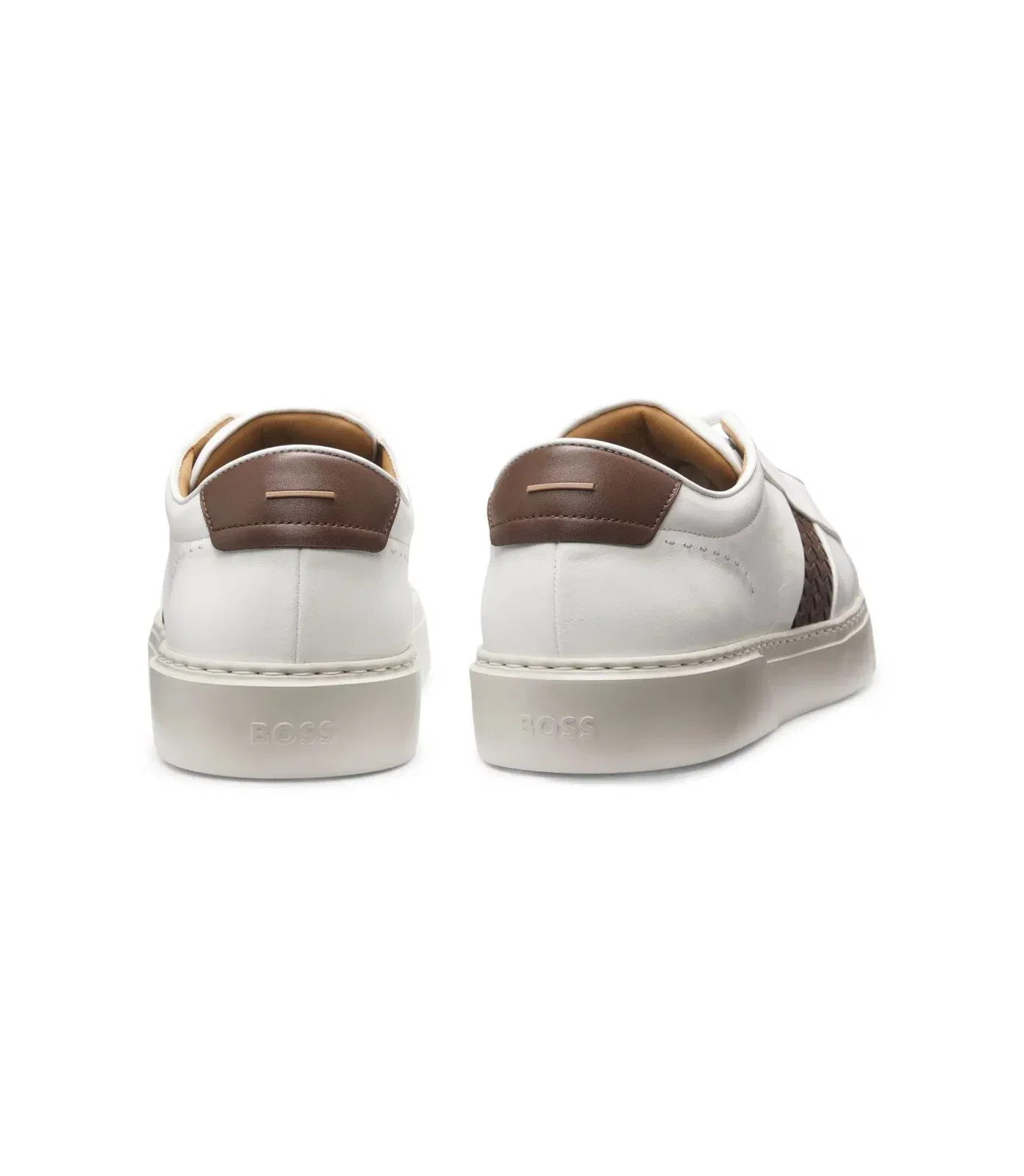 Boss Gary Trainers With Woven Details White White