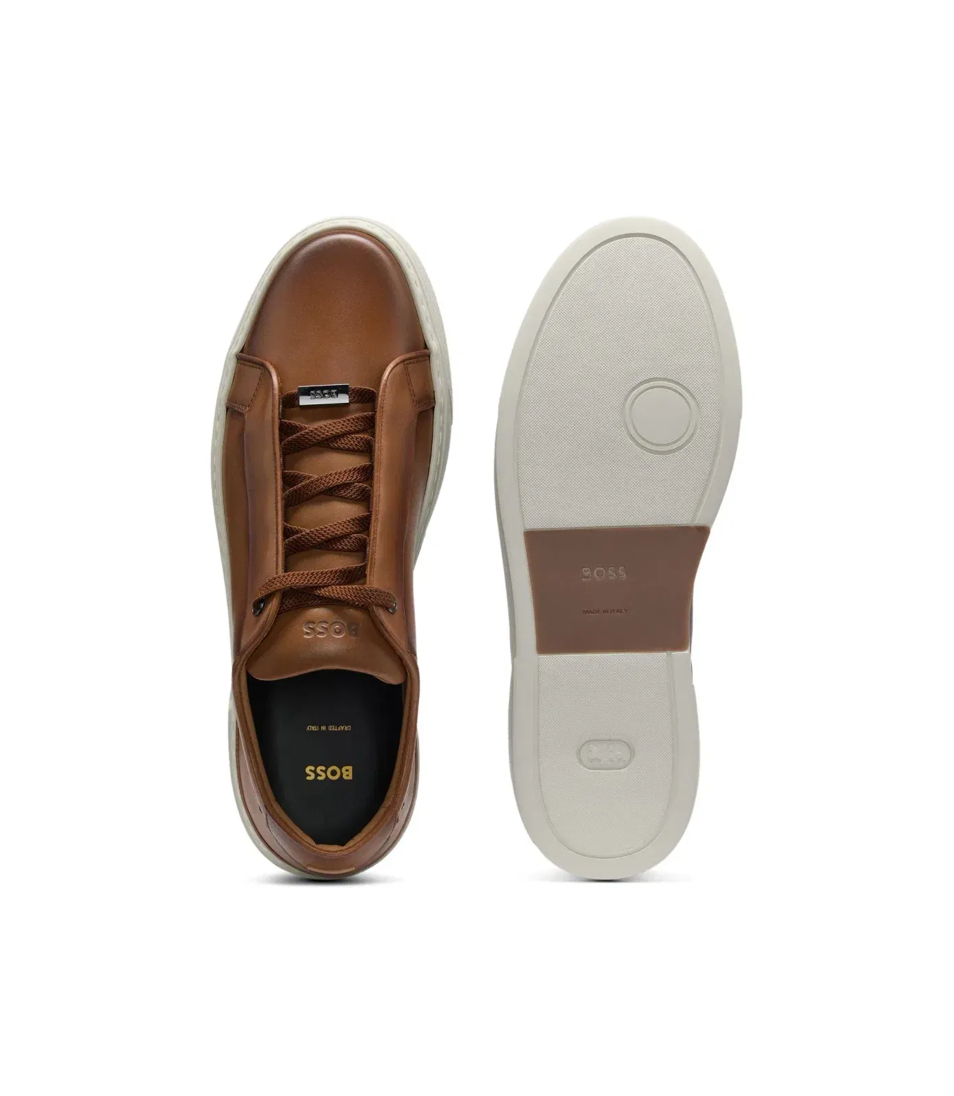Boss Gary Trainers With Hidden Laces Brown Brown