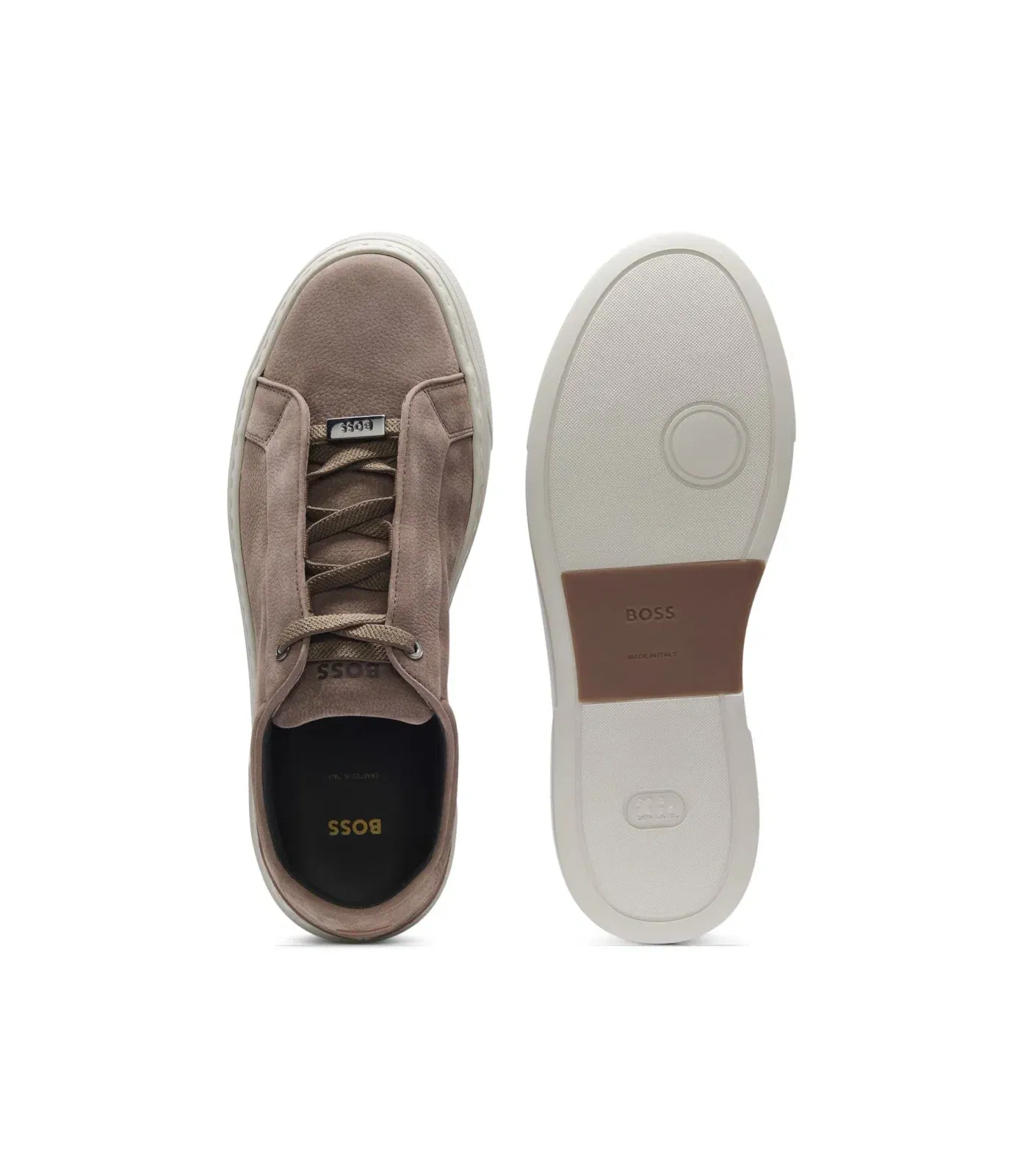 Boss Gary Trainers In Nubuck Khaki Khaki