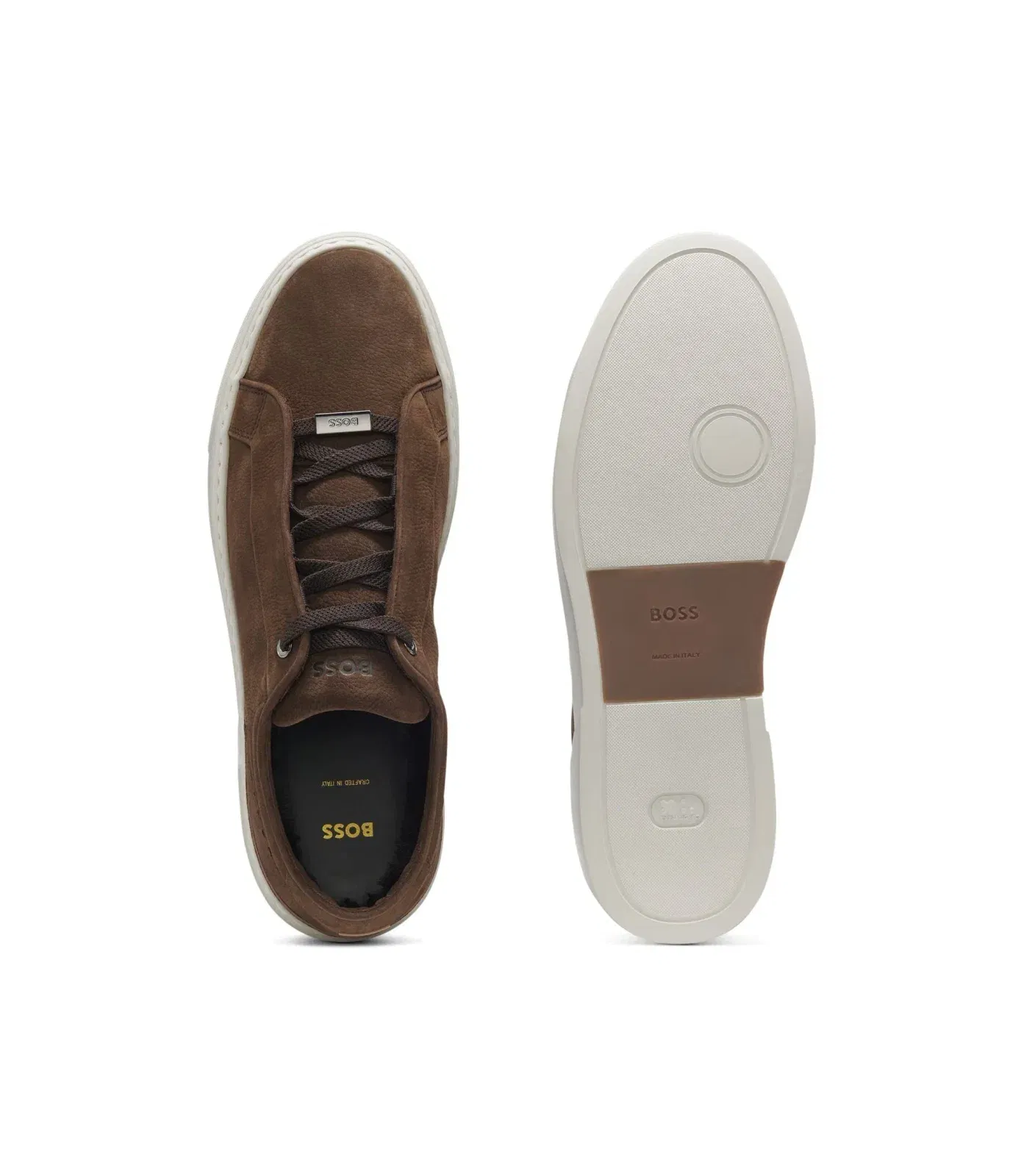 Boss Gary Trainers In Nubuck Dark Brown Dark Brown