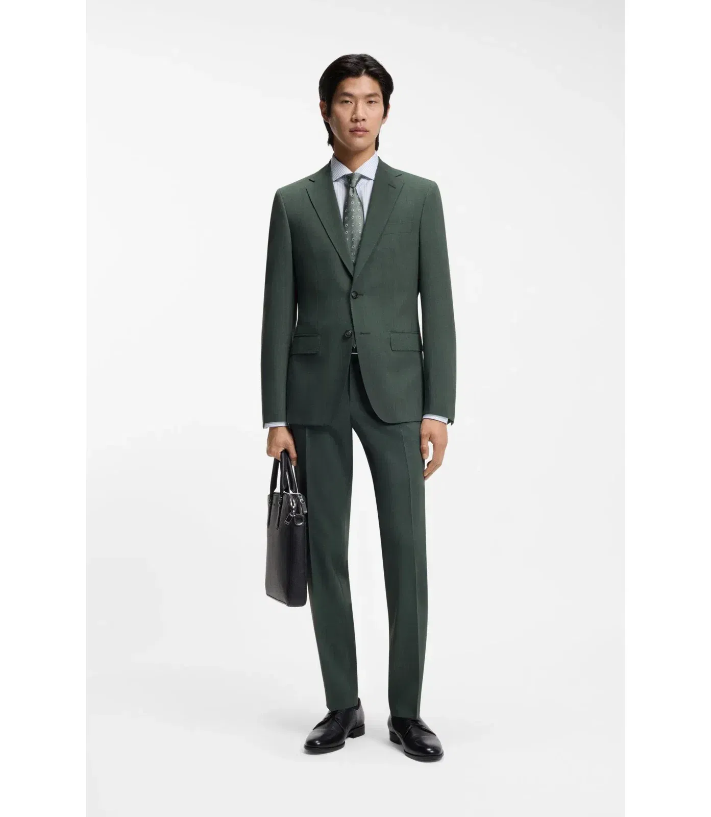 Boss Washable Slim Fit Jacket In Stretch Cloth Light Green