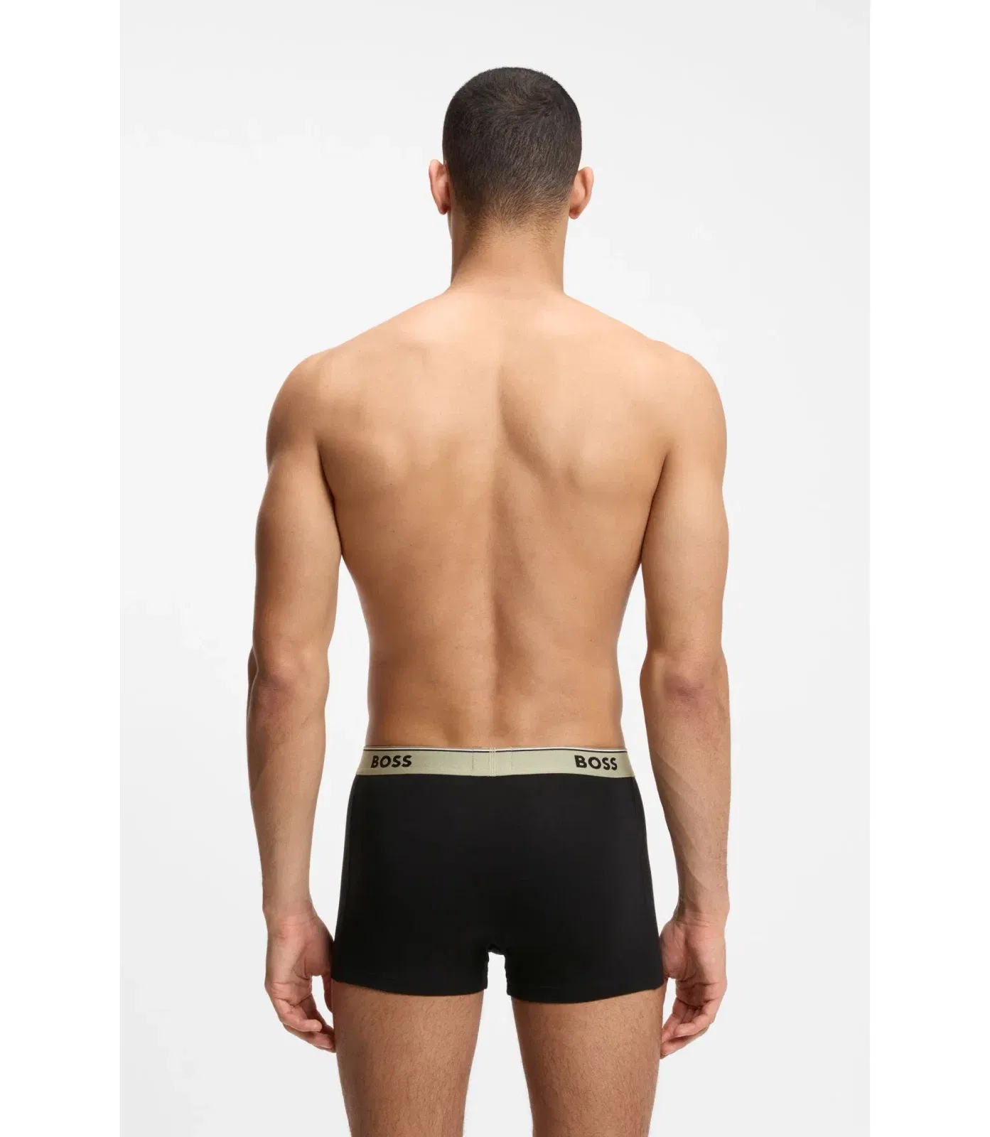 Boss Three Pack Of Trunks With Logo Waistbands Light Green