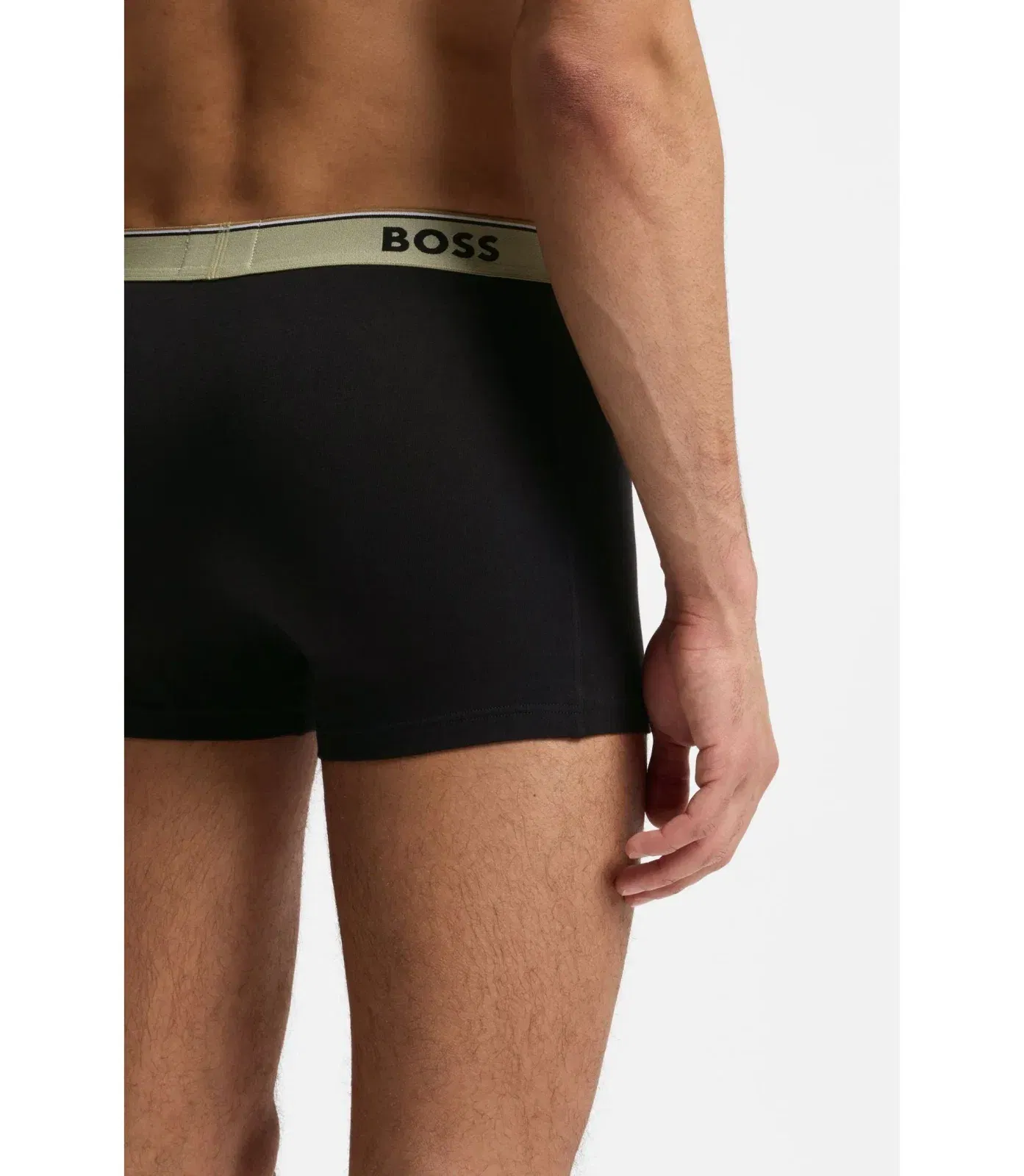 Boss Three Pack Of Trunks With Logo Waistbands Light Green