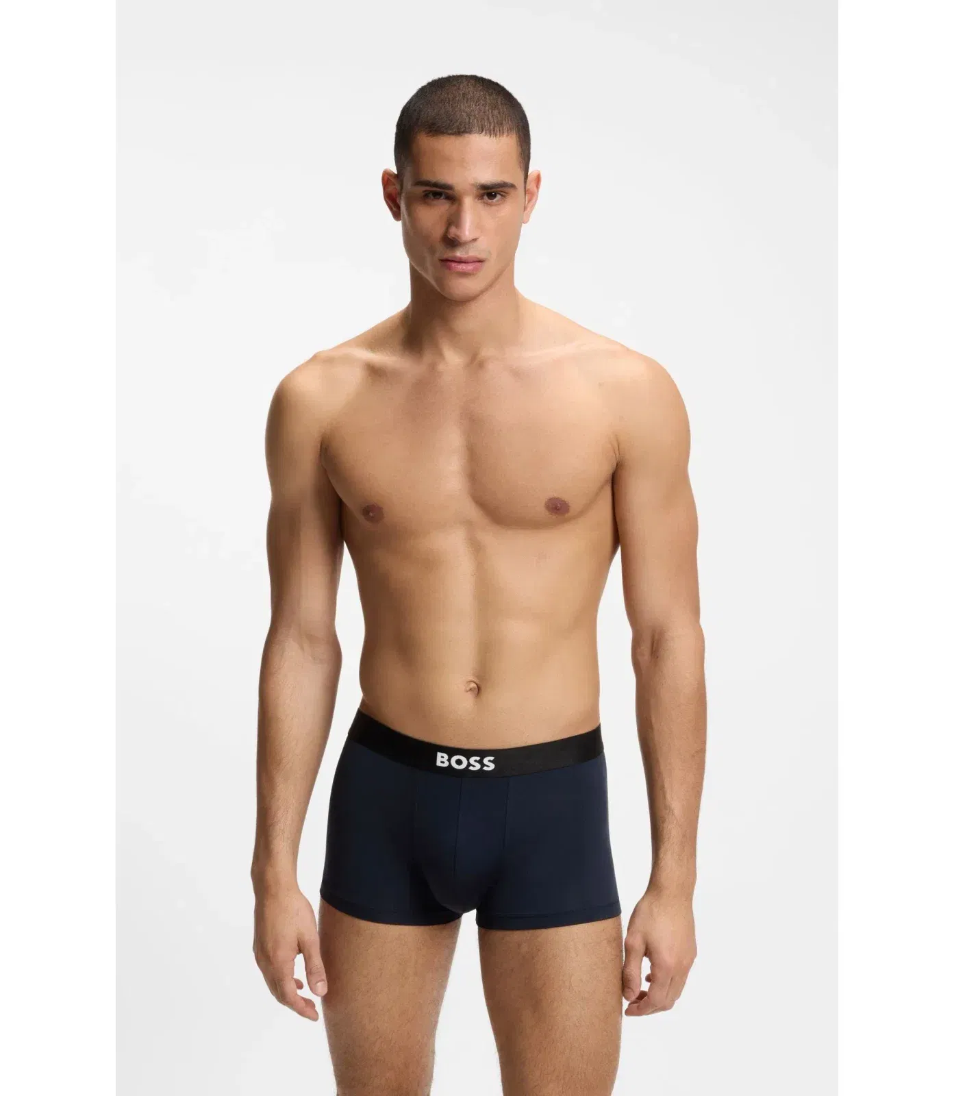 Boss Three Pack Of Stretch Microfibre Trunks Patterned