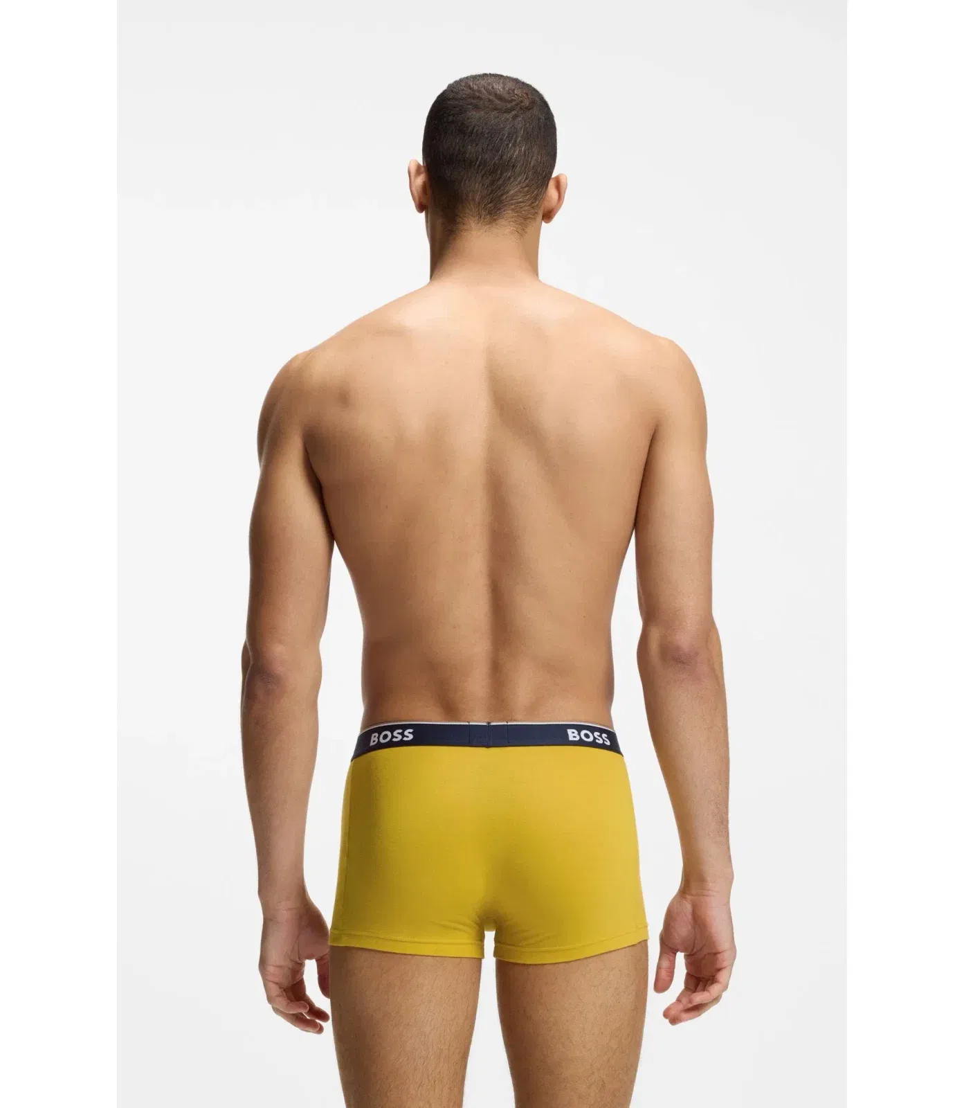 Boss Three Pack Of Stretch Cotton Trunks With Logo Waistbands Light Green