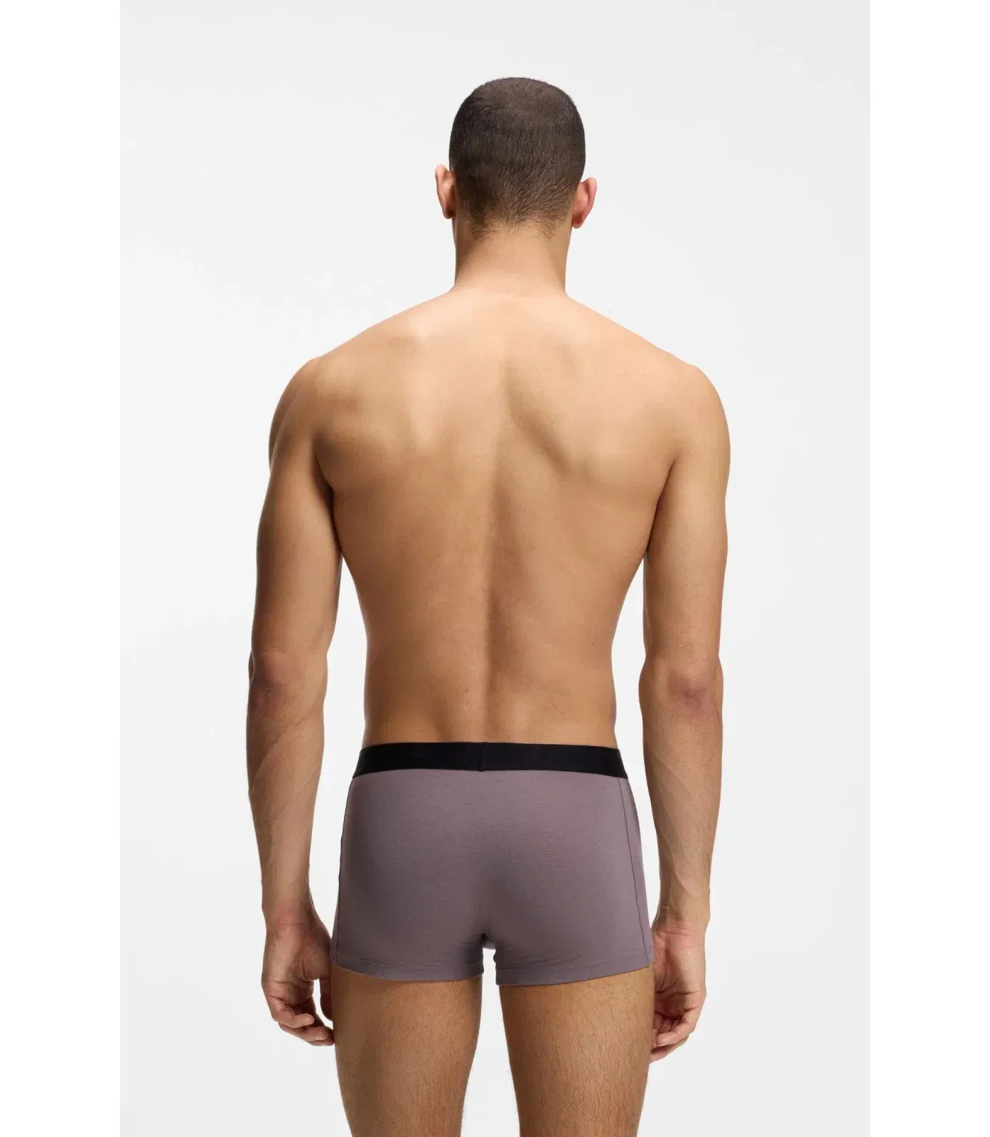 Boss Three Pack Of Stretch Cotton Trunks Light Grey