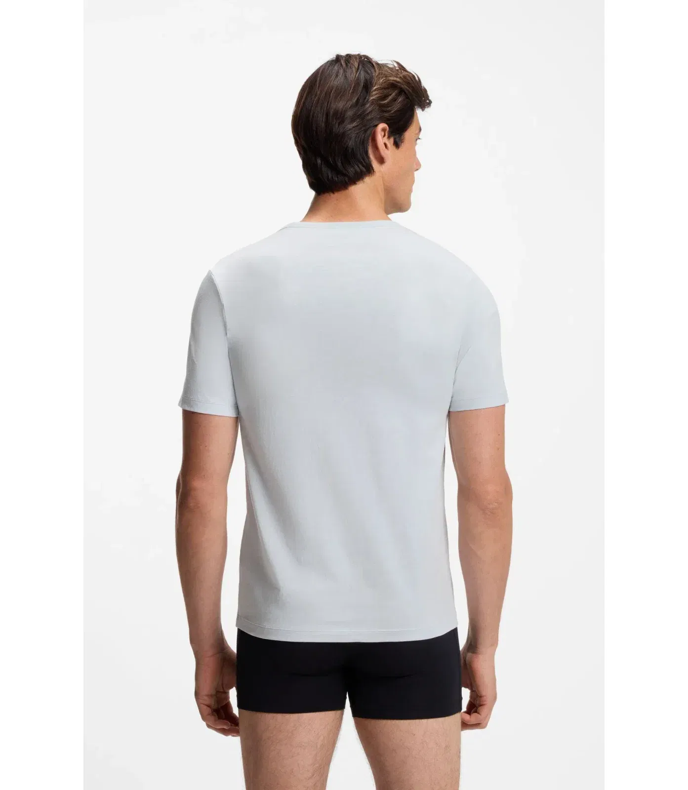 Boss Three Pack Of Cotton Underwear T Shirts Patterned