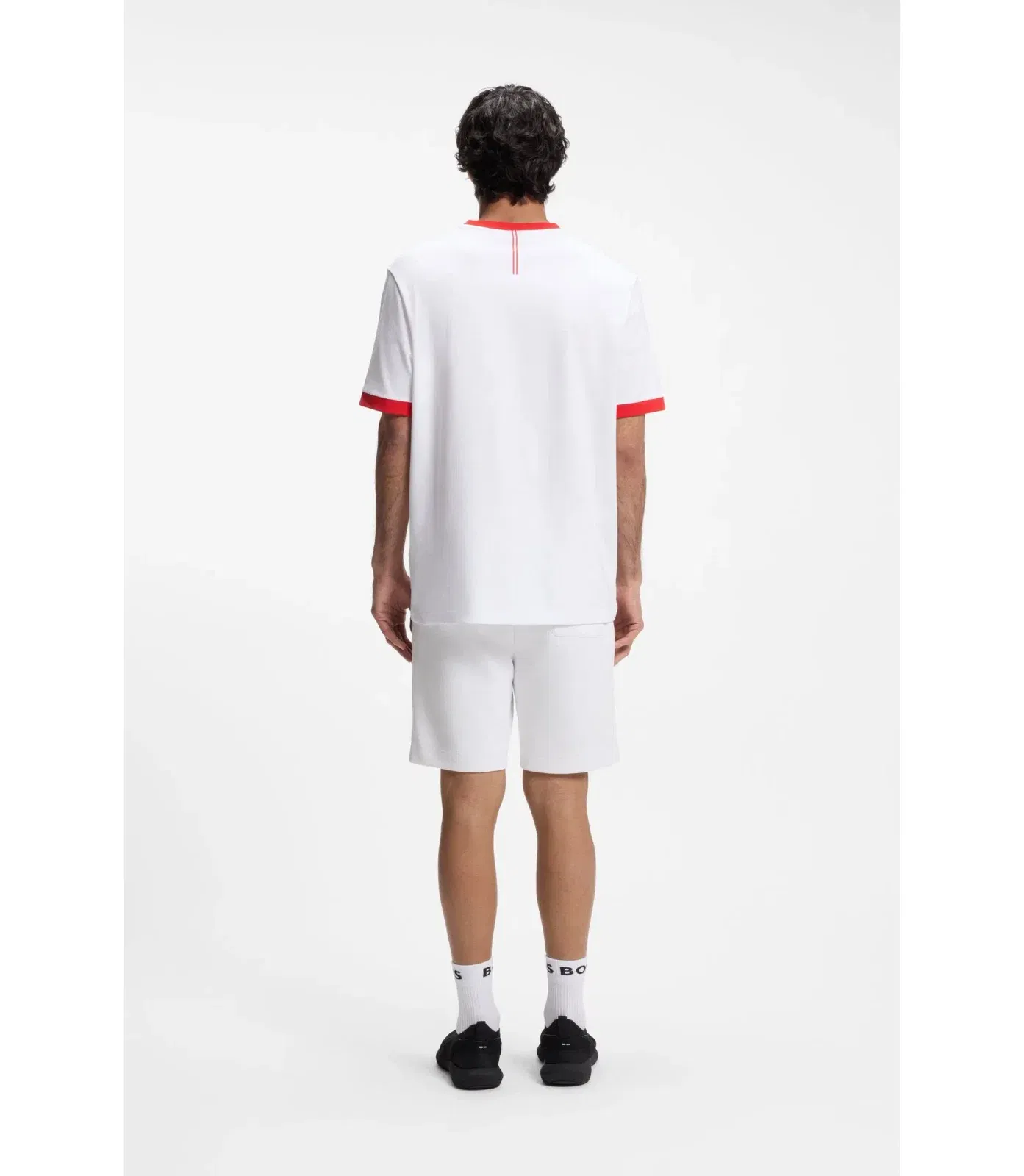 Boss Stretch Cotton T-Shirt With Country Flag And Logo Canada White