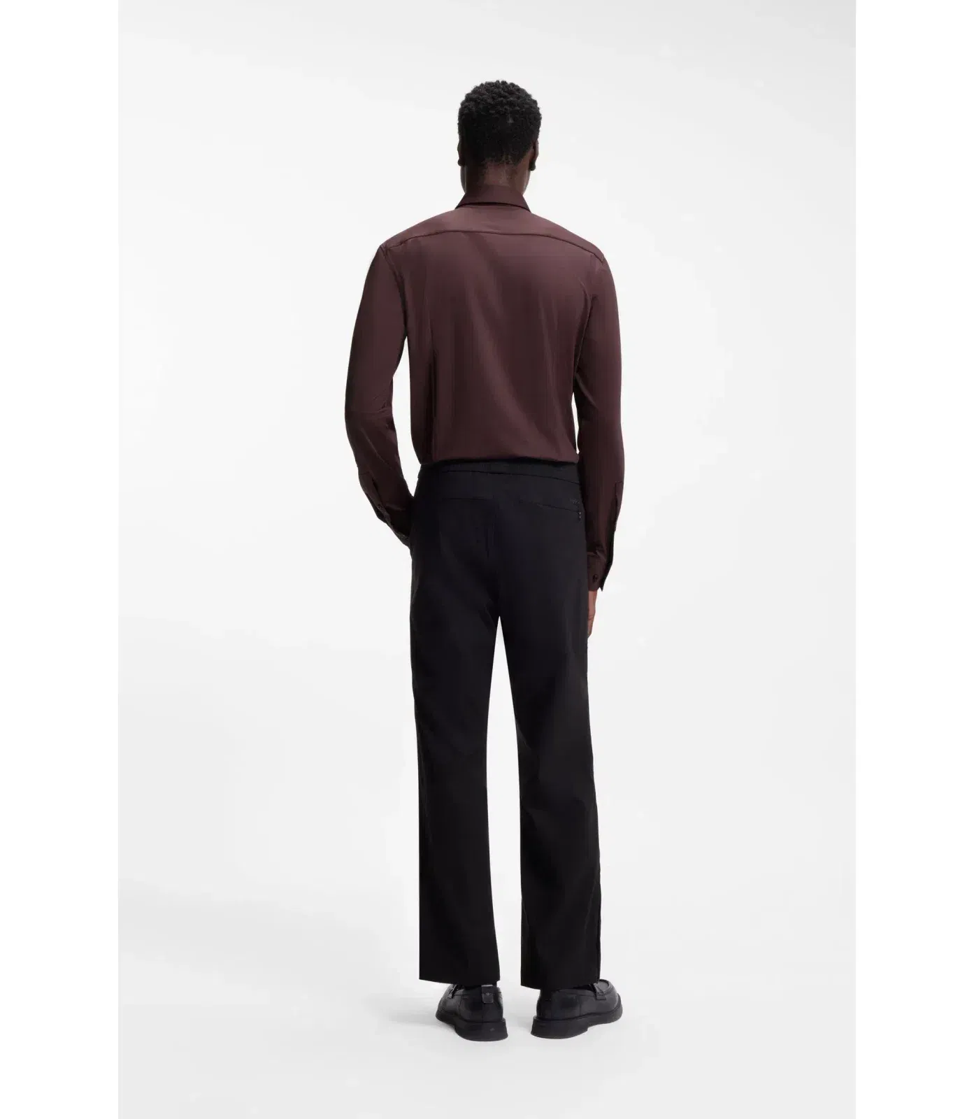 Hugo Slim Fit Shirt In Performance Stretch Jersey Light Brown