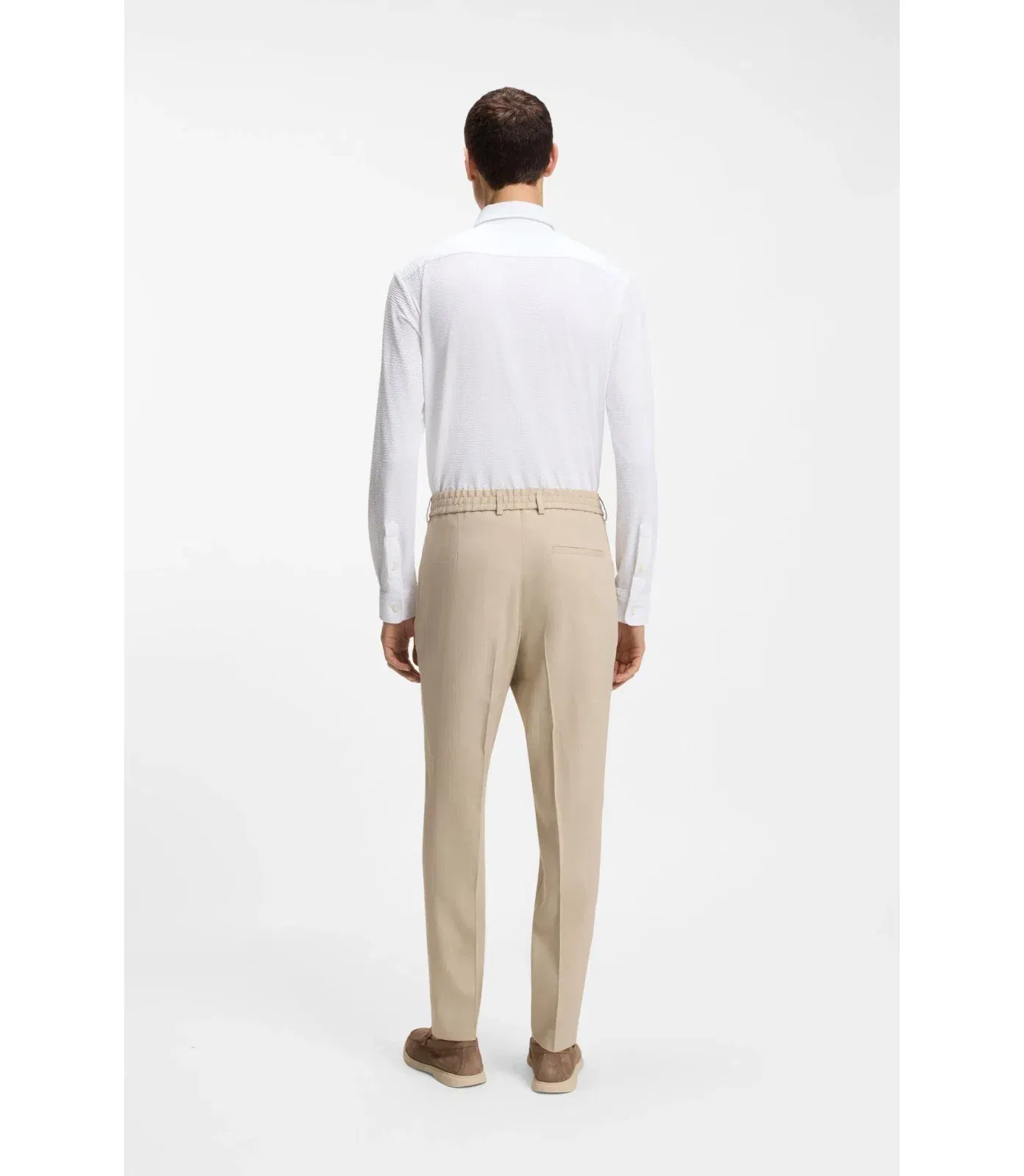 Boss Slim Fit Shirt In Italian Performance Stretch Seersucker White