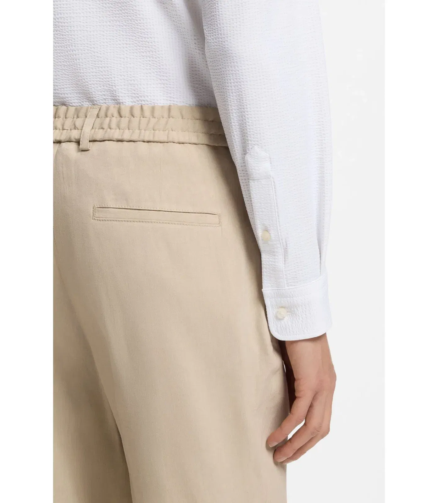 Boss Slim Fit Shirt In Italian Performance Stretch Seersucker White
