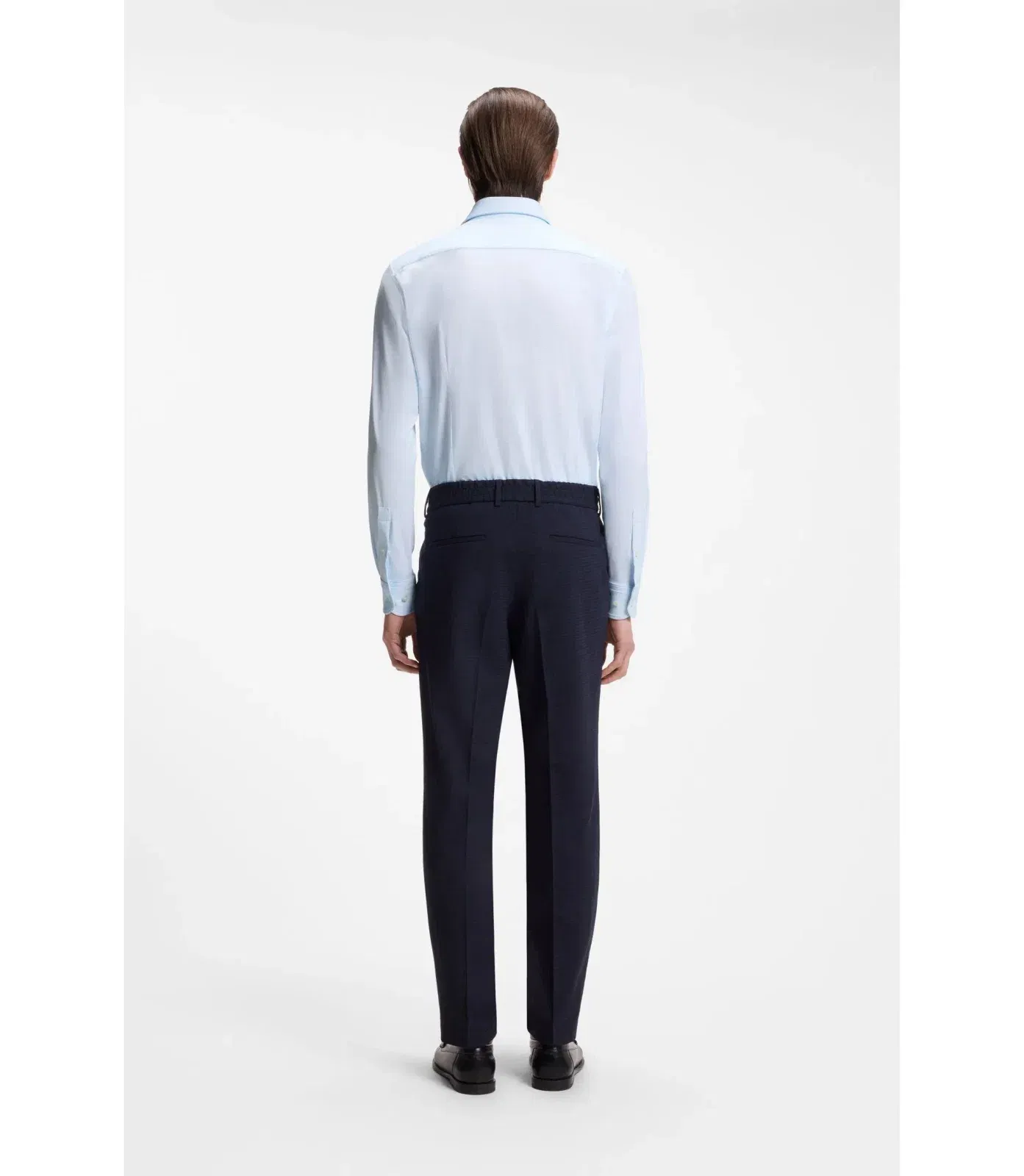 Boss Slim Fit Shirt In Italian Performance Stretch Jersey Light Blue