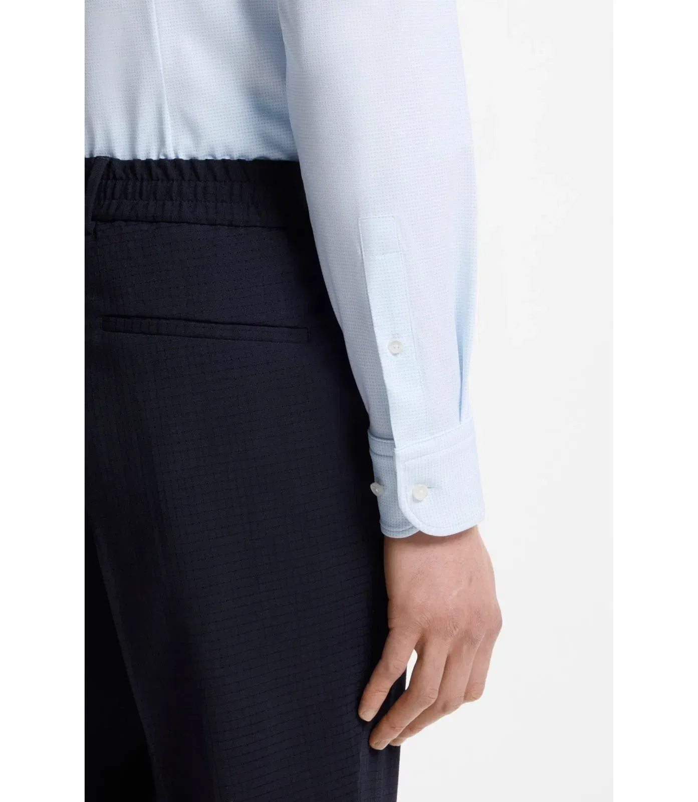 Boss Slim Fit Shirt In Italian Performance Stretch Jersey Light Blue