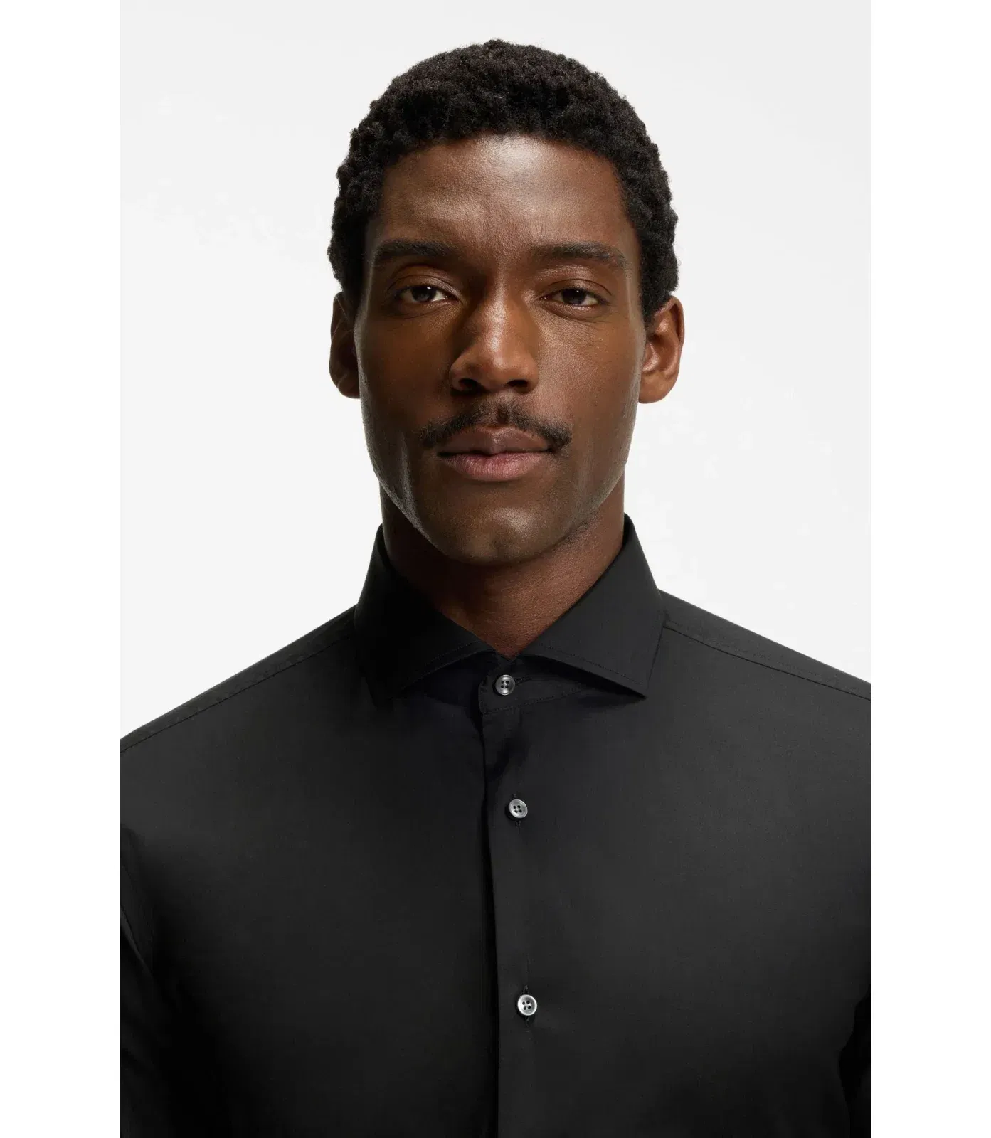 Boss Slim Fit Shirt In Easy Iron Cotton Blend Poplin Black