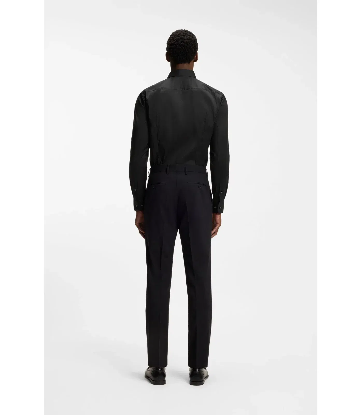 Boss Slim Fit Shirt In Easy Iron Cotton Blend Poplin Black