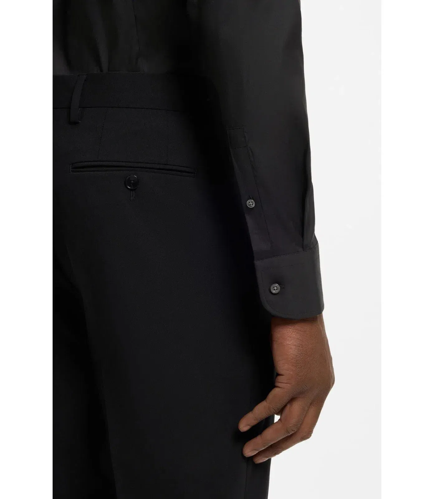 Boss Slim Fit Shirt In Easy Iron Cotton Blend Poplin Black