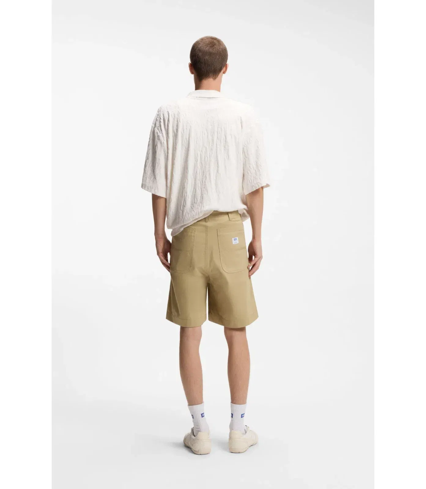 Hugo Shorts In Mercerised Cotton Canvas Beige