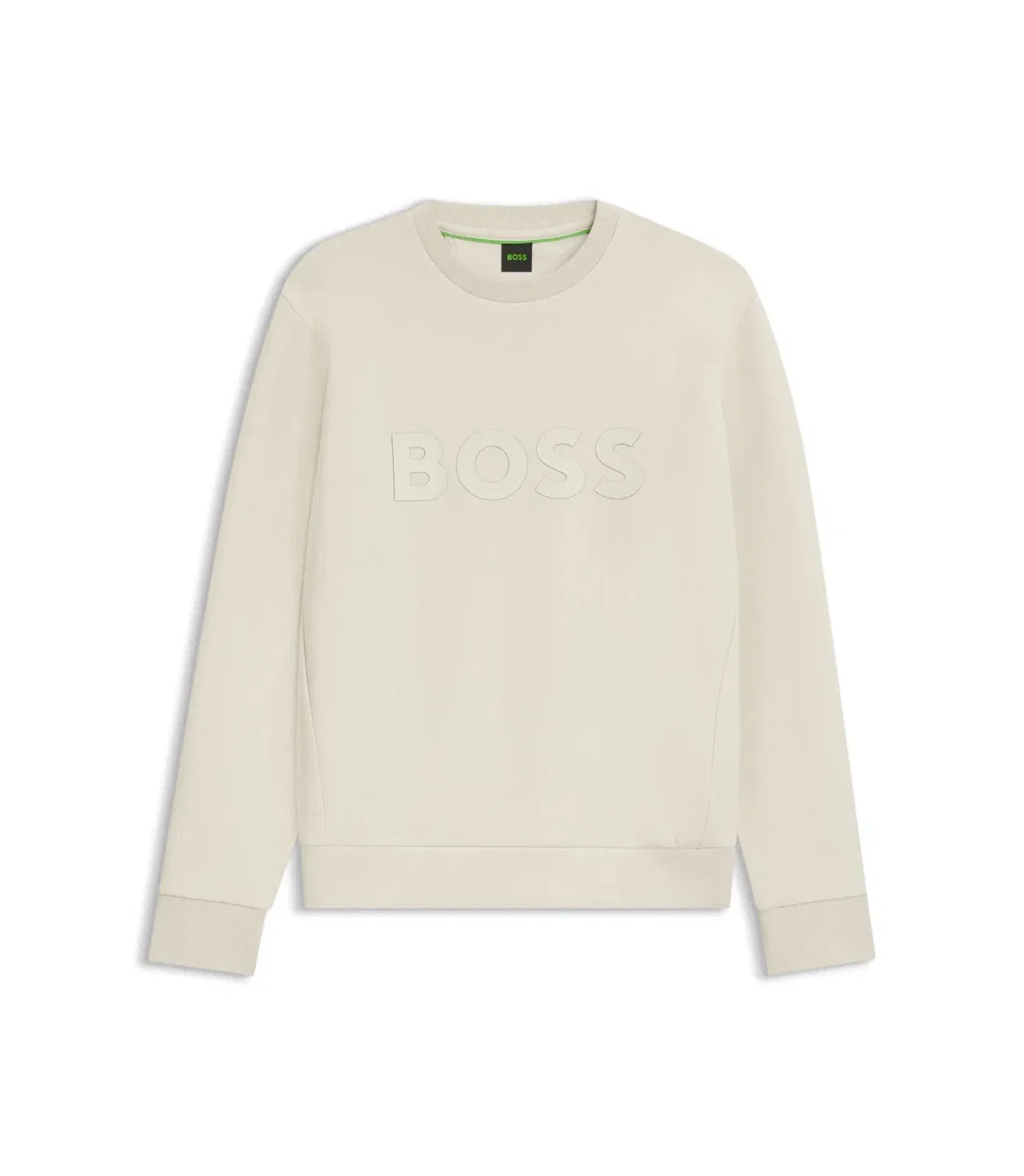 Boss Sandwich Logo Sweatshirt In Stretch Cotton White