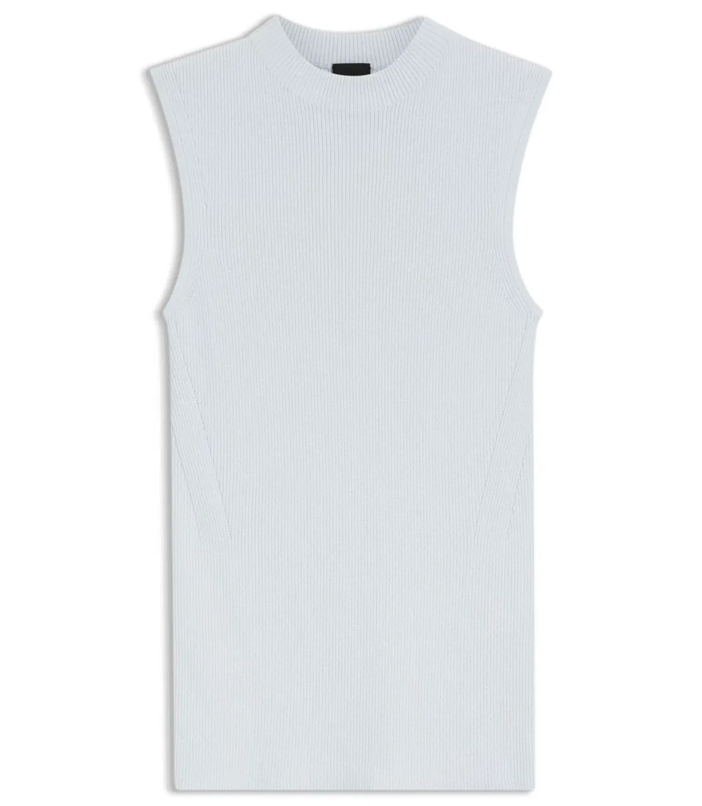 Boss Ribbed Top With Mock Neckline Light Blue Women's