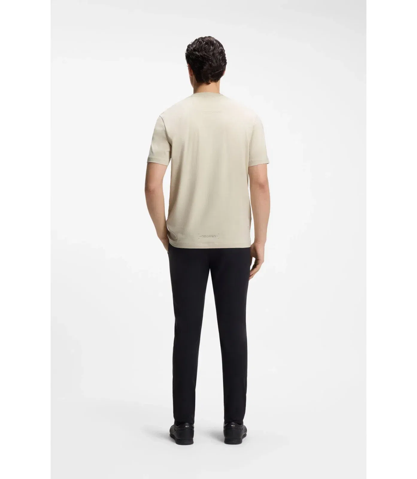 Boss Relaxed Fit T-Shirt In A Stretch Cotton Blend Light Beige