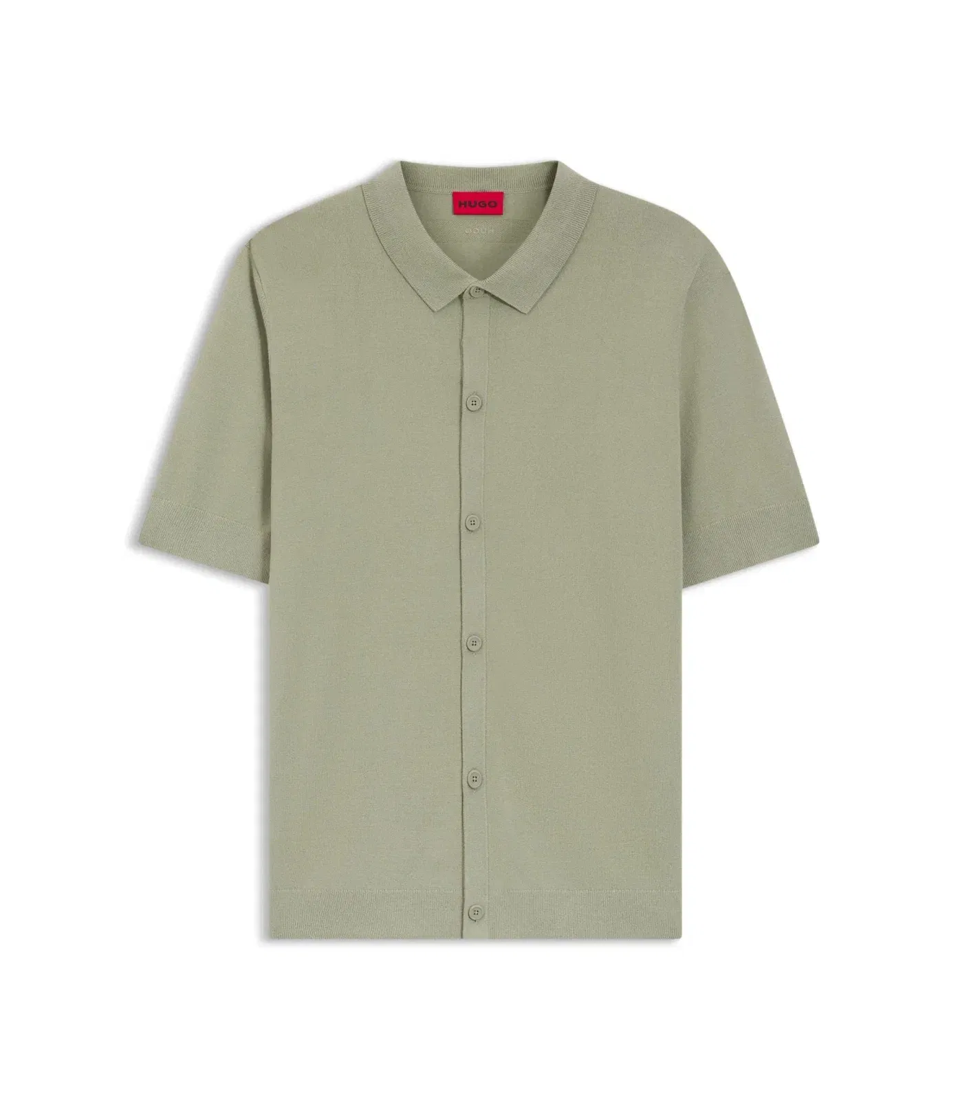 Hugo Regular Fit Shirt With Knitted Structure Light Green