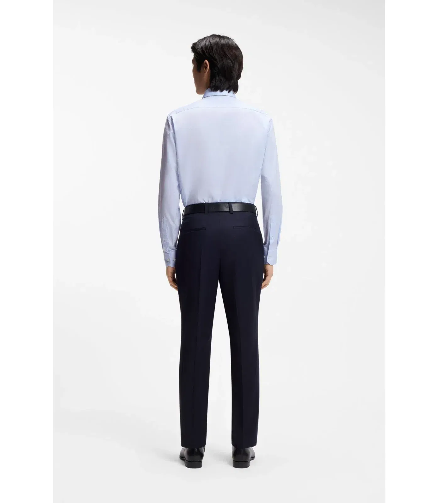 Boss Regular Fit Shirt In Italian Monogrammed Cotton Light Blue