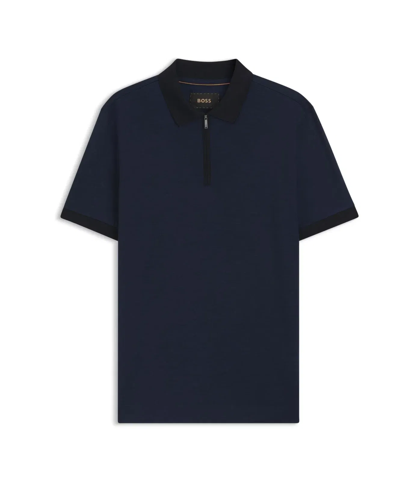 Boss Regular Fit Polo Shirt In Wool With Zipper Placket Light Blue