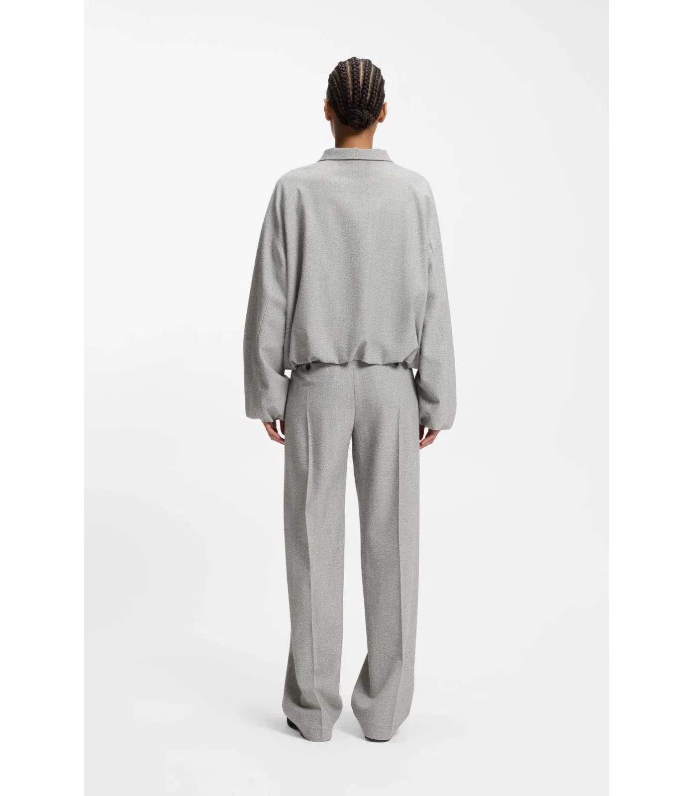 Boss Regular Fit Blazer In Stretch Sharkskin Silver Women's