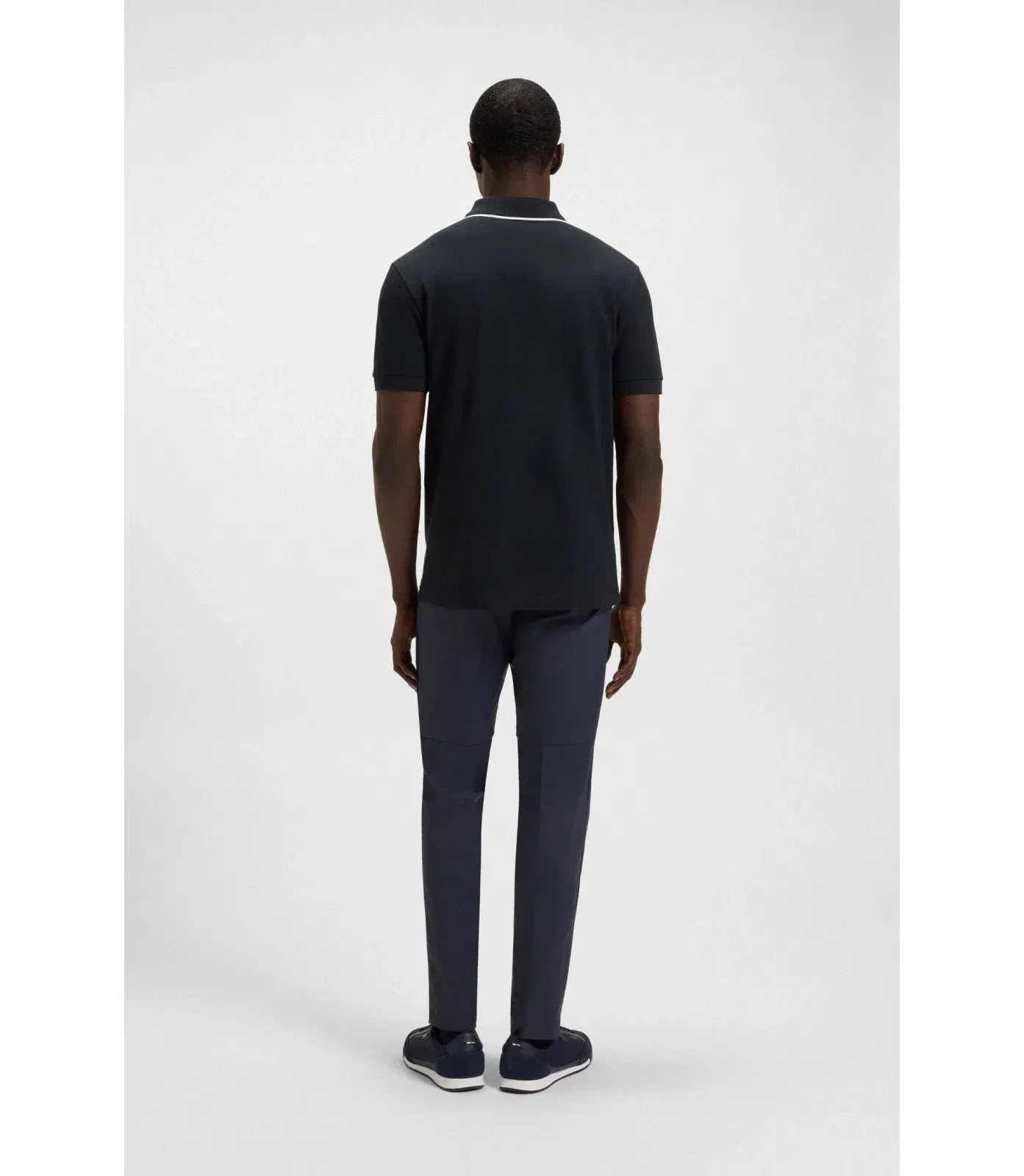 Boss Quick Dry Polo Shirt In Stretch Cotton Dark Blue