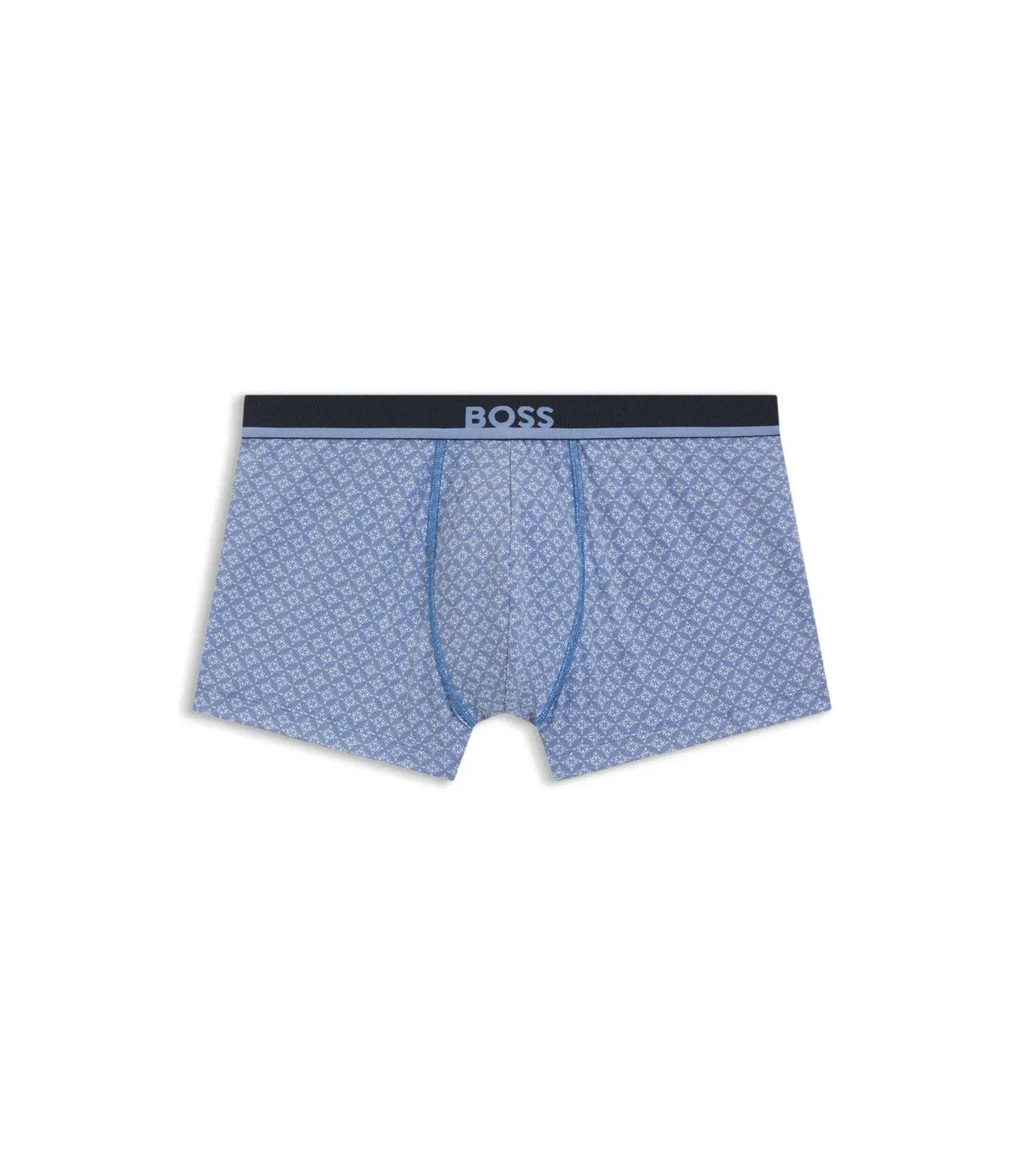 Boss Printed Trunks In Stretch Cotton Light Blue